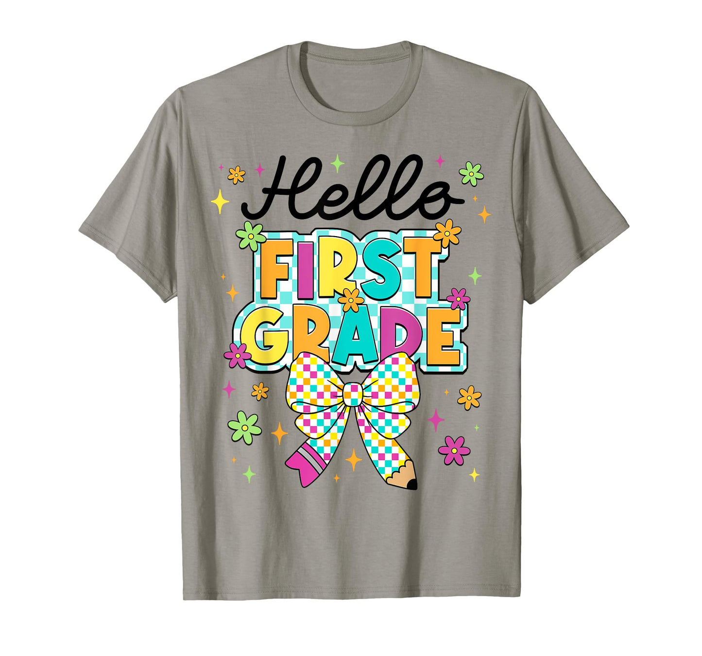 Hello First Grade Coquette First Day Of School Teacher Girl T-Shirt