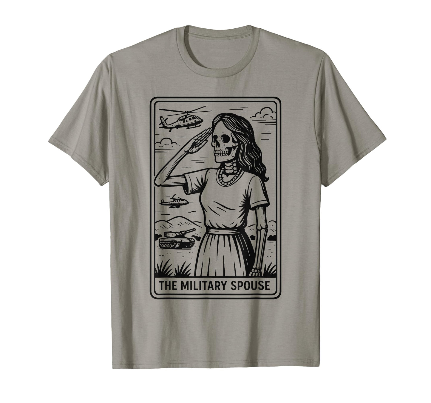 Halloween Tarot Card Military Spouse Skeleton Military Wife T-Shirt