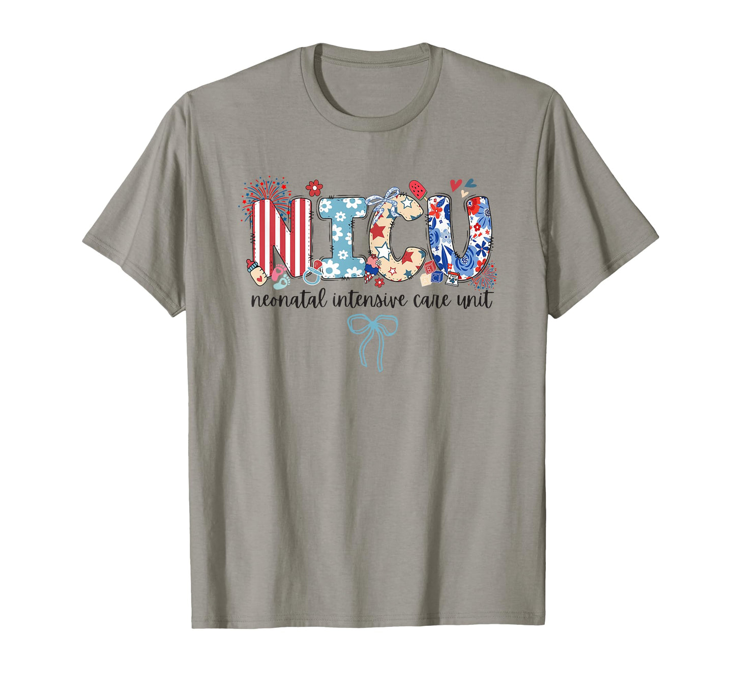 NICU Nurse 4th of July Neonatal Intensive Care Unit Summer T-Shirt