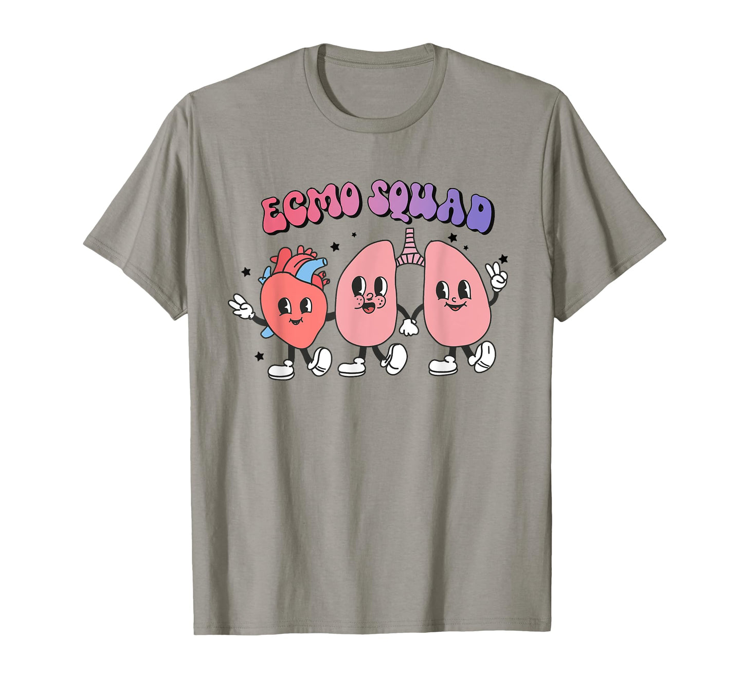 Groovy Retro ECMO Squad Nurse Ecmo Specialist Crew Cvicu T-Shirt