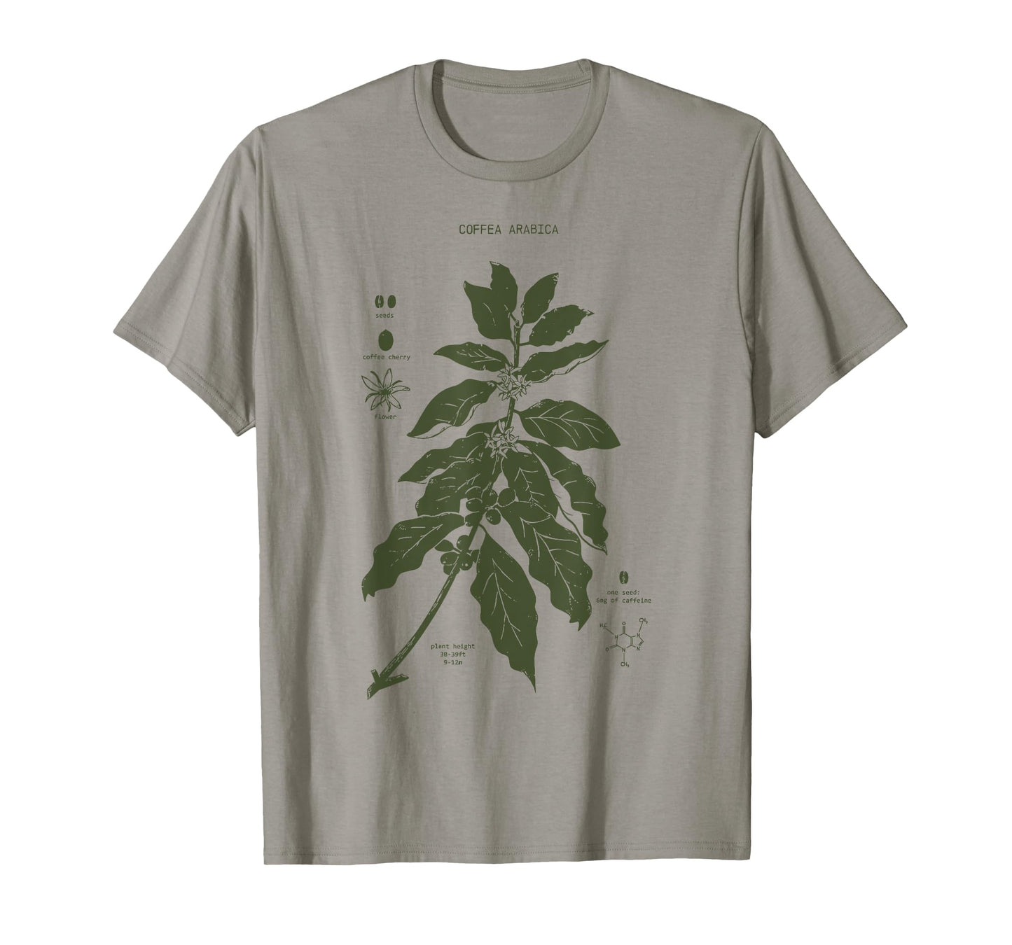 Vintage Coffee Plant Diagram Coffee Arabica Botanical T-Shirt