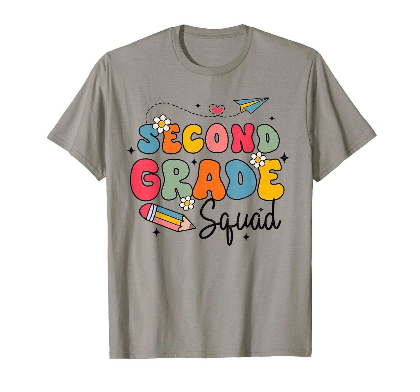 2nd Second Grade Squad Student Teacher Back To School Groovy T-Shirt