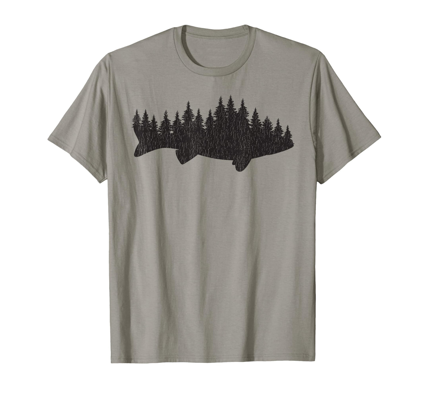 Walleye Fishing Sauger Fisherman Pine Forest T-Shirt