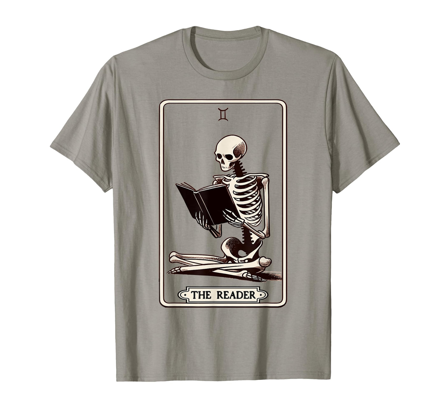 The Reader Tarot Card Funny Book Lover Skeleton Reading Book T-Shirt