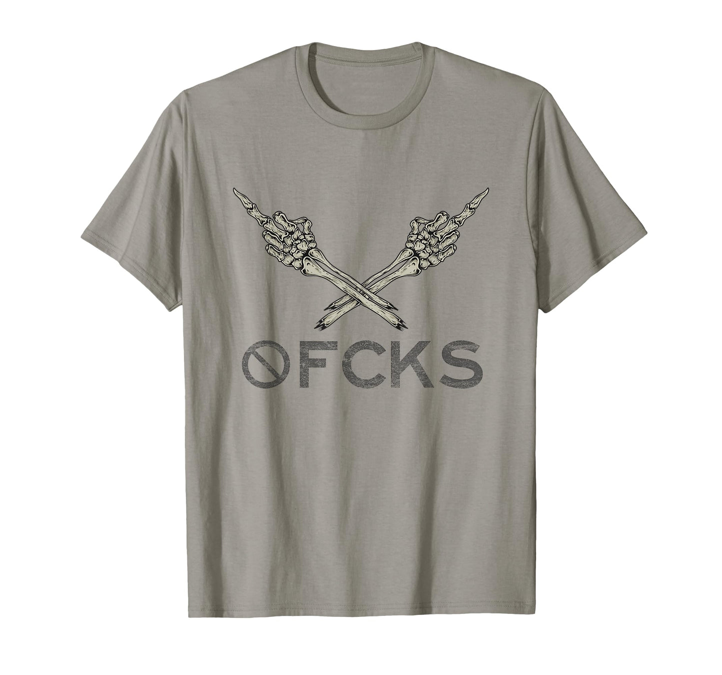 Zero Fucks Given 0FCKS Middle Finger Skeleton Hands Sarcasti T-Shirt