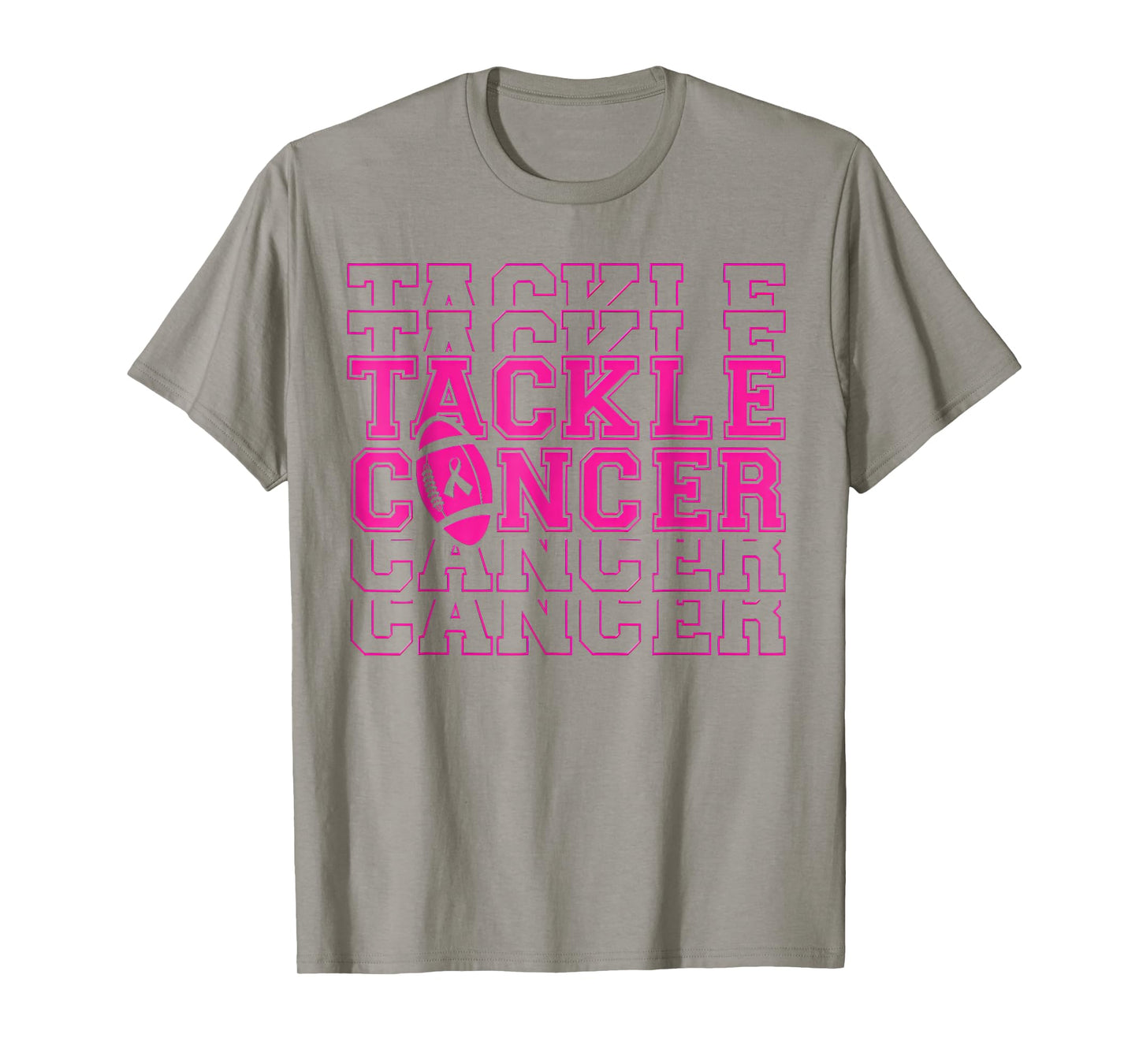 Tackle Football Pink Ribbon Breast Cancer Awareness T-Shirt