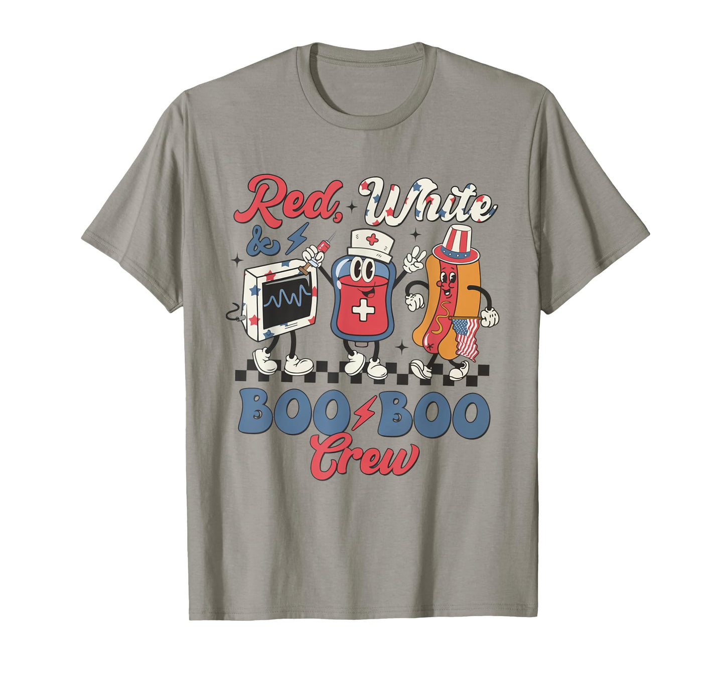 Retro Red White Boo Boo Crew 4th of July ER Emergency Room T-Shirt for Women Men