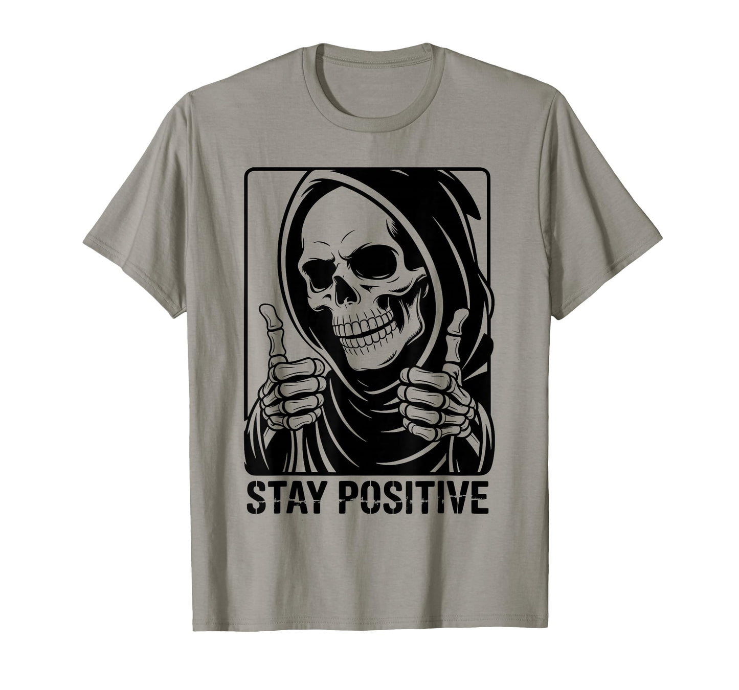 Skull Stay Positive Skeleton Halloween Motivational T-Shirt