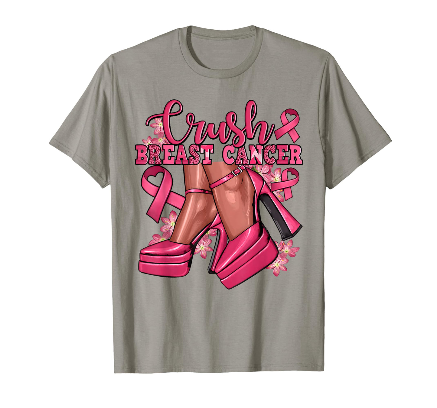 Crush Breast Cancer Bling Pink Ribbon Awareness October Gift T-Shirt