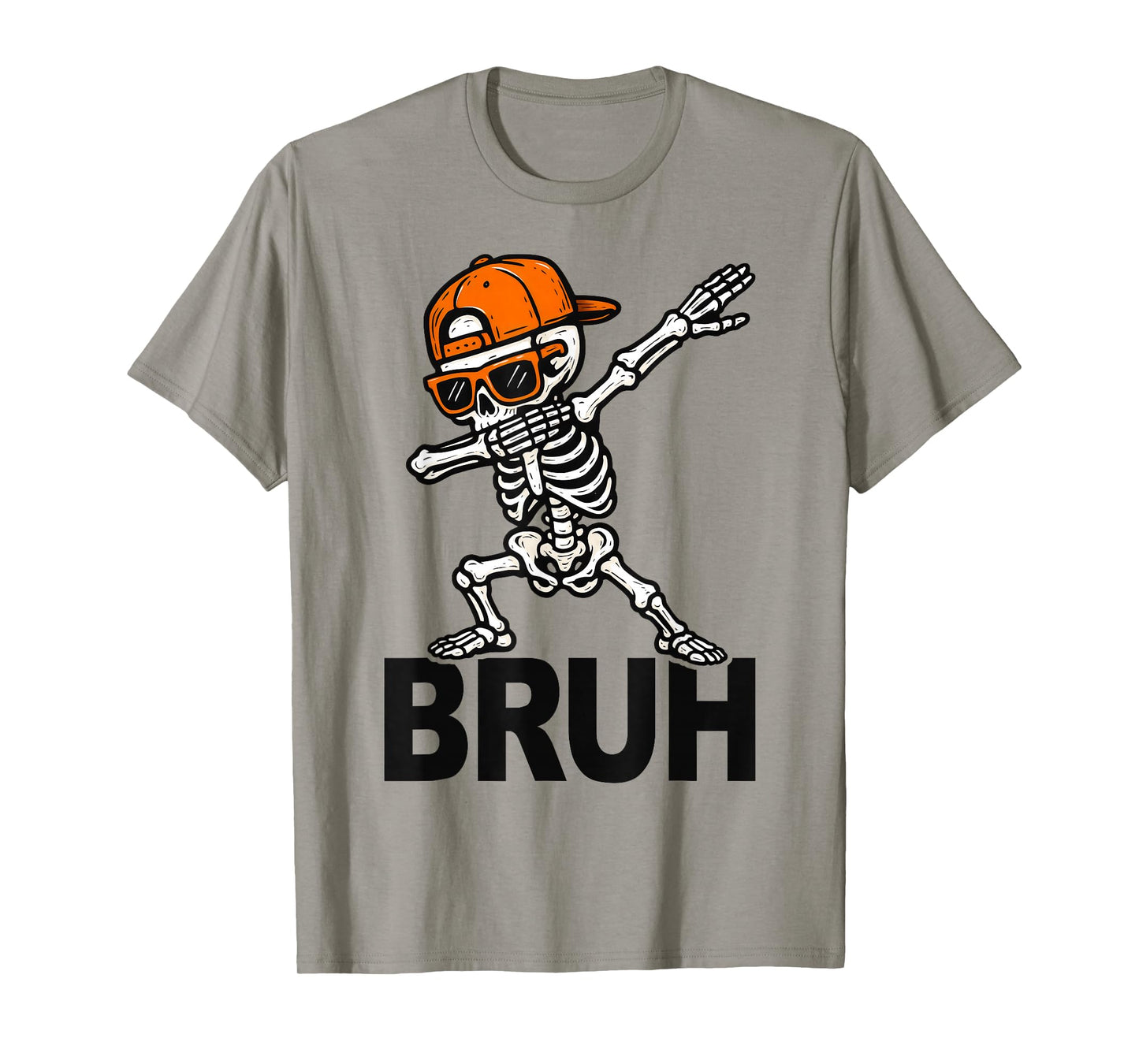 Dabbing Skeleton Bruh Halloween Dab Trick Or Treat Boys Kids T-Shirt