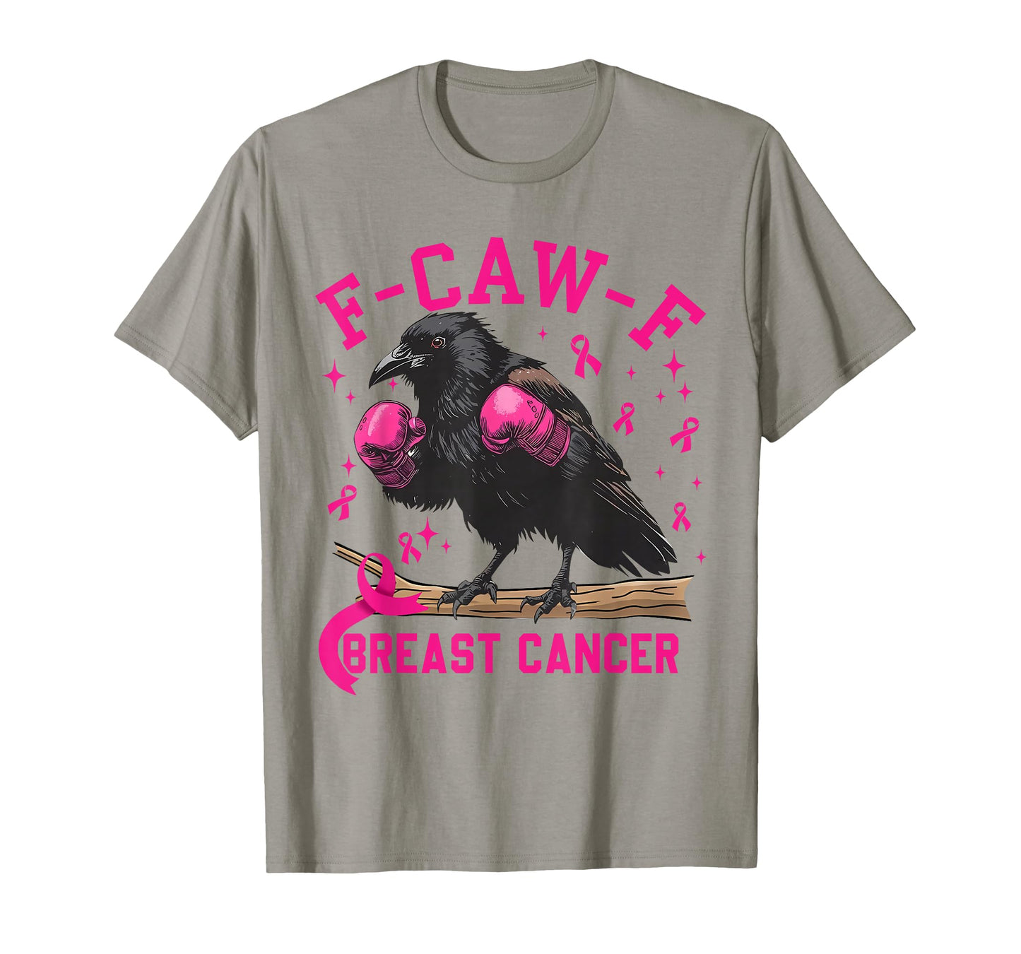 Breast Cancer Awareness Black Crow F-Caw-F FCAWF Cancer T-Shirt