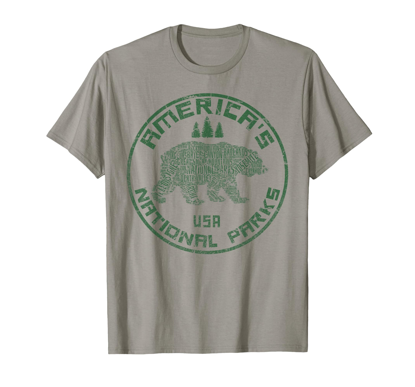 National Parks Bear Hiking Travel Camping Outdoors Retro USA T-Shirt