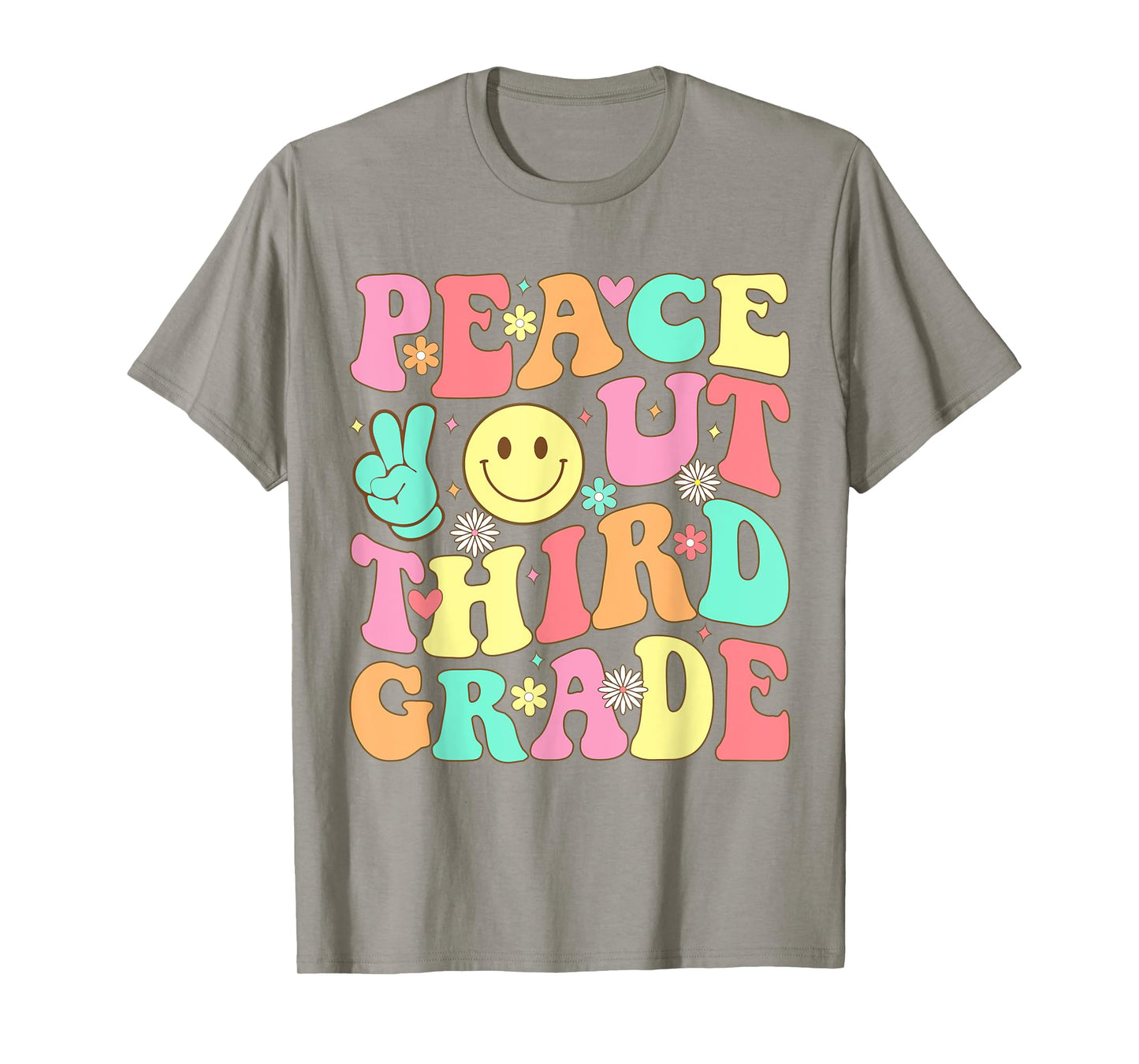 Peace Out Third Grade Groovy 3rd Grade Last day of school T-Shirt