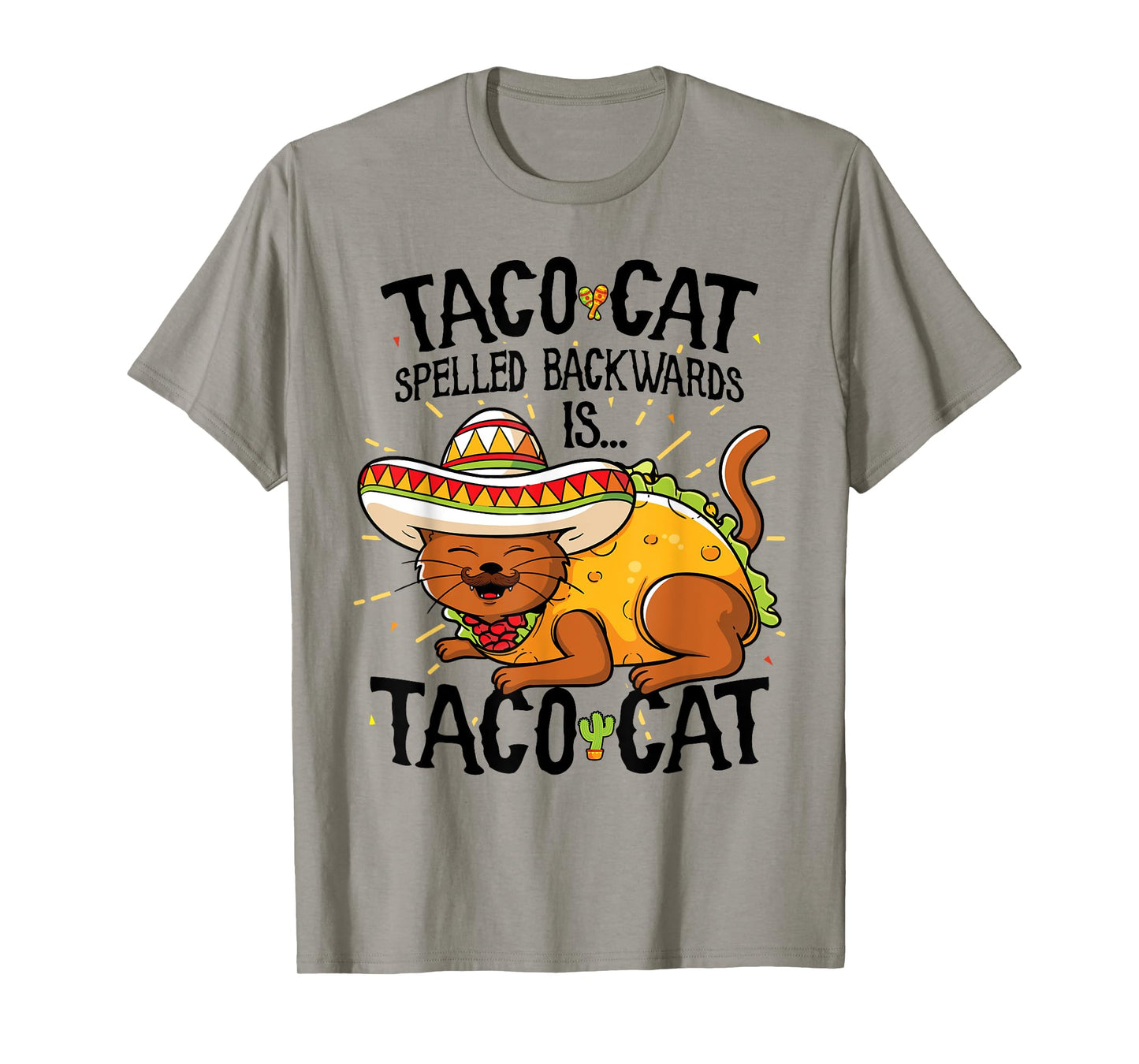 Cute Cat Tshirt, Tacocat Spelled Backwards is Taco Cat Shirt Men Women Kids T-Shirt