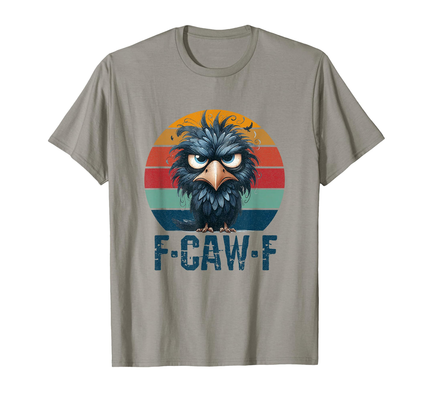 F-Caw-F Black Crow Black Bird Funny Crow F-Caw-F Retro T-Shirt