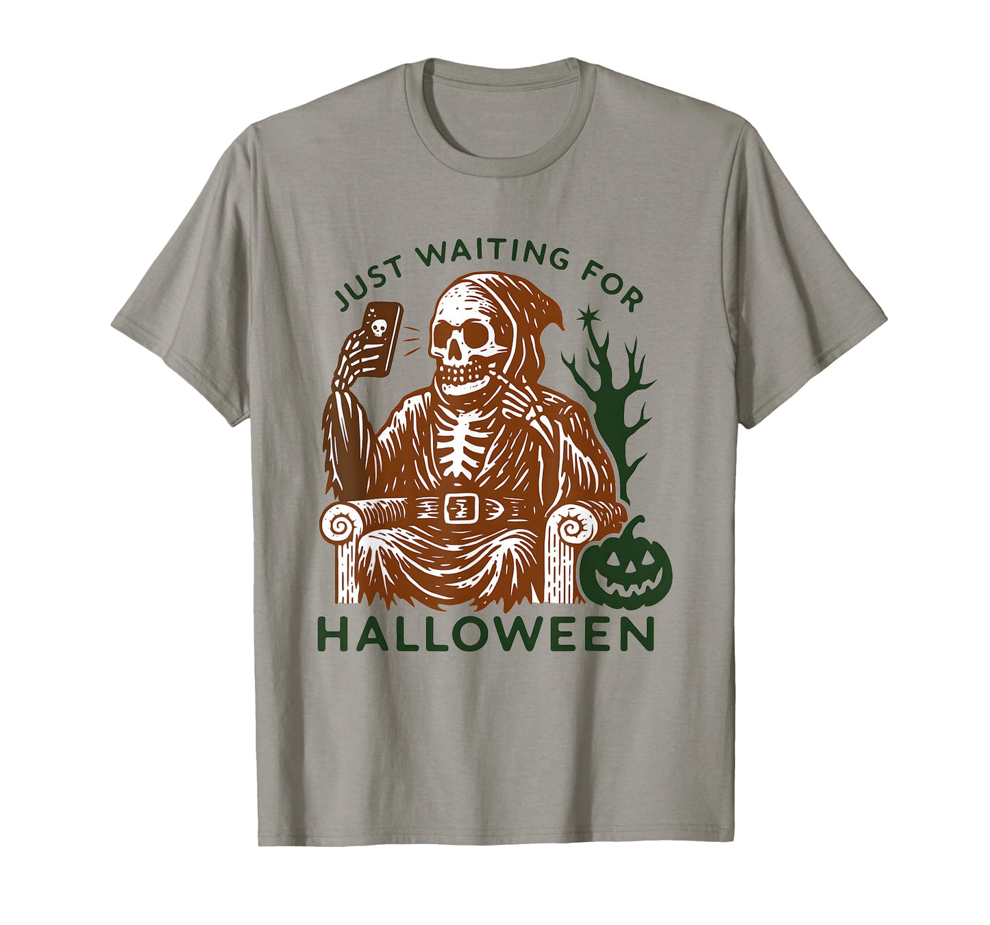 Skeleton Selfie Just Waiting for Halloween T-Shirt