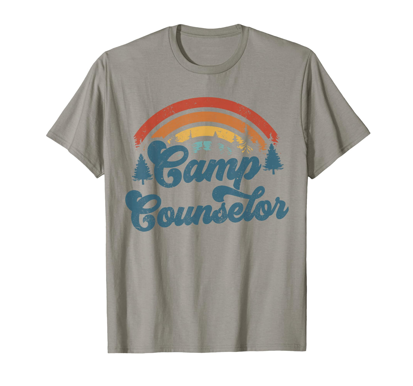 Summer Camp Counselor Staff Groovy Rainbow Camp Counselor T-Shirt