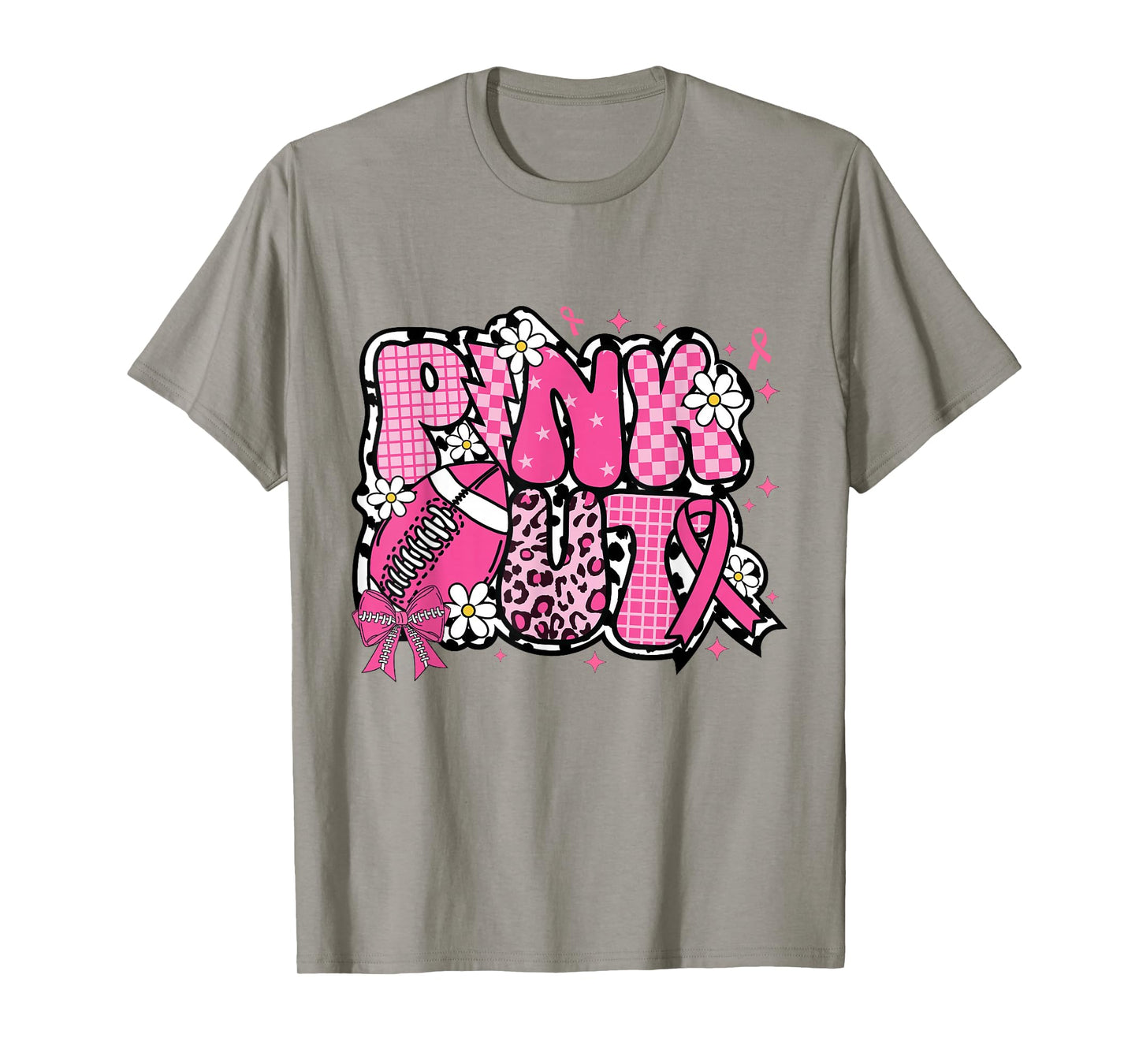 Pink Out Football Coquette Bow Breast Cancer Awareness T-Shirt