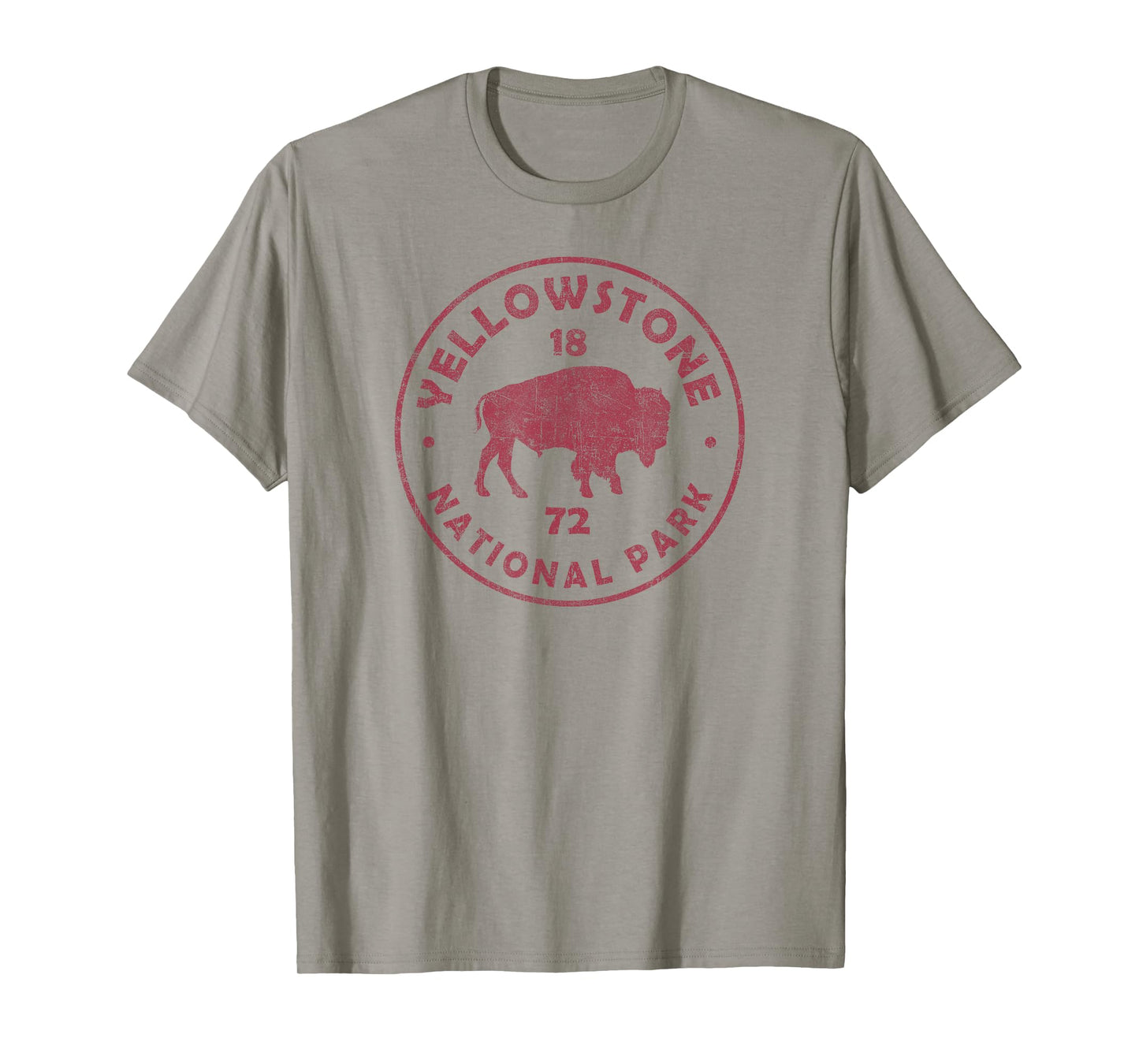 Retro Bison Yellowstone National Park 1872 Hiking Souvenir T-Shirt