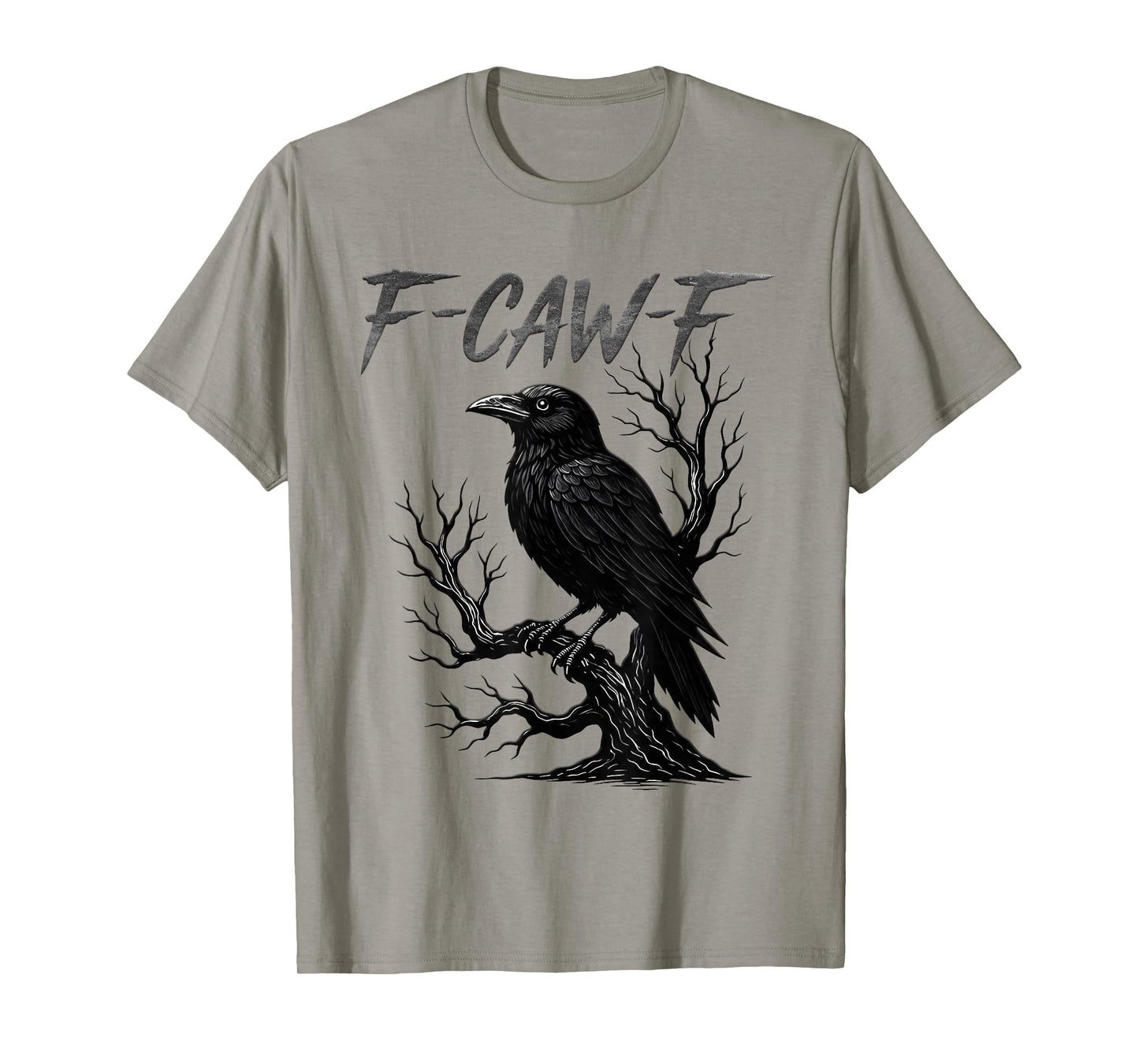 Black Crow, F-Caw-F Funny Black Bird Moon Gothic Adult Humor T-Shirt