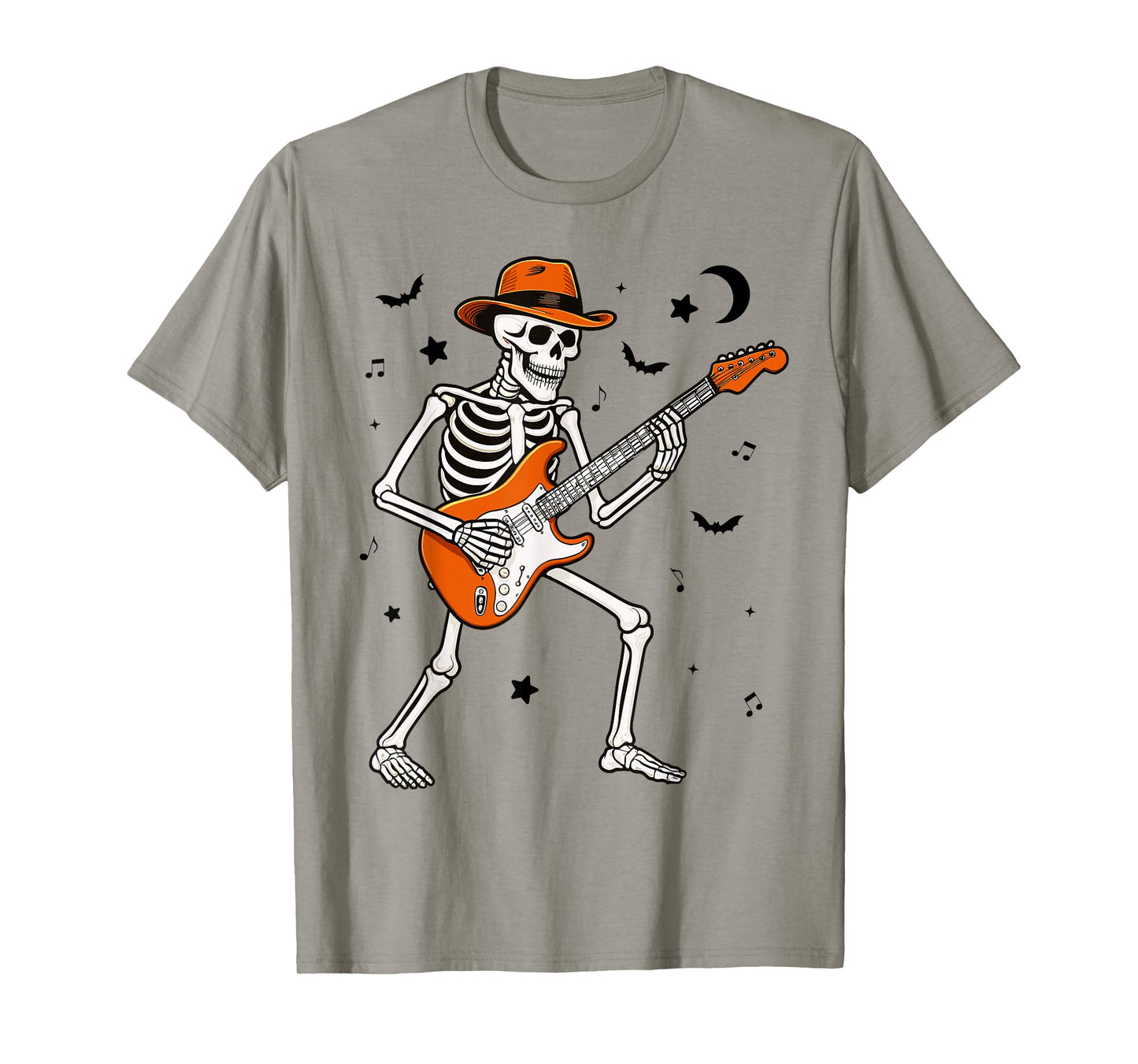 Skeleton Playing Guitar Guitarist Rock Halloween Skeleton T-Shirt