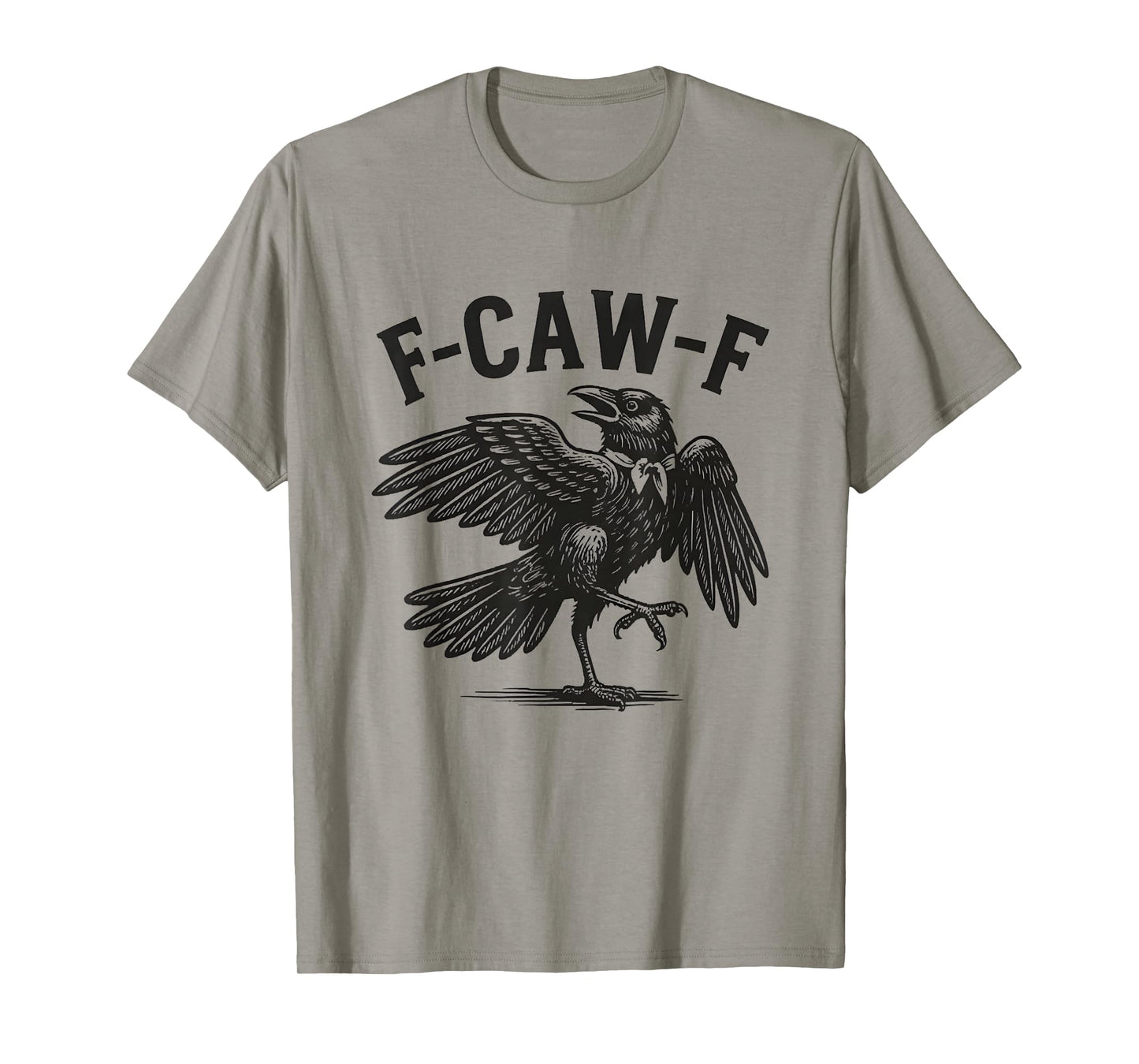 Retro F-Caw-F Black Bird Crow Funny Crow Bird Cawing Grunge T-Shirt