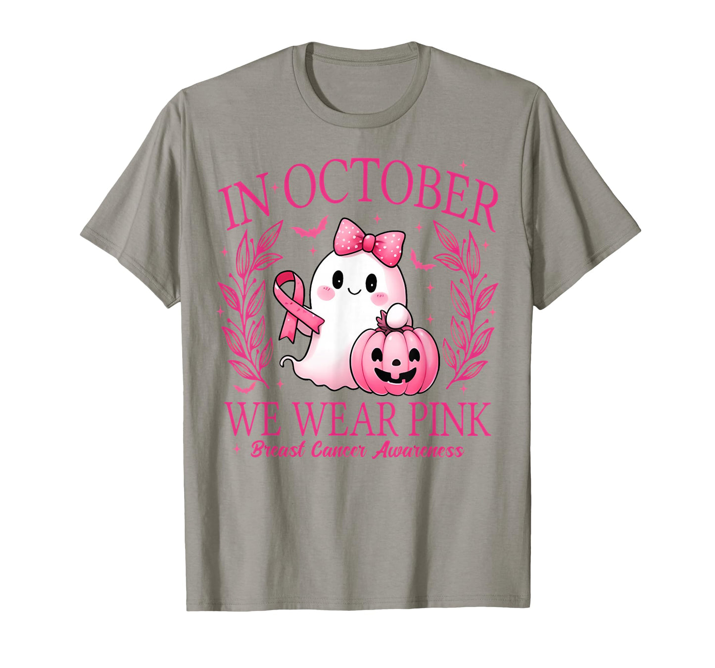 in October We Wear Pink Breast Cancer Awareness T-Shirt