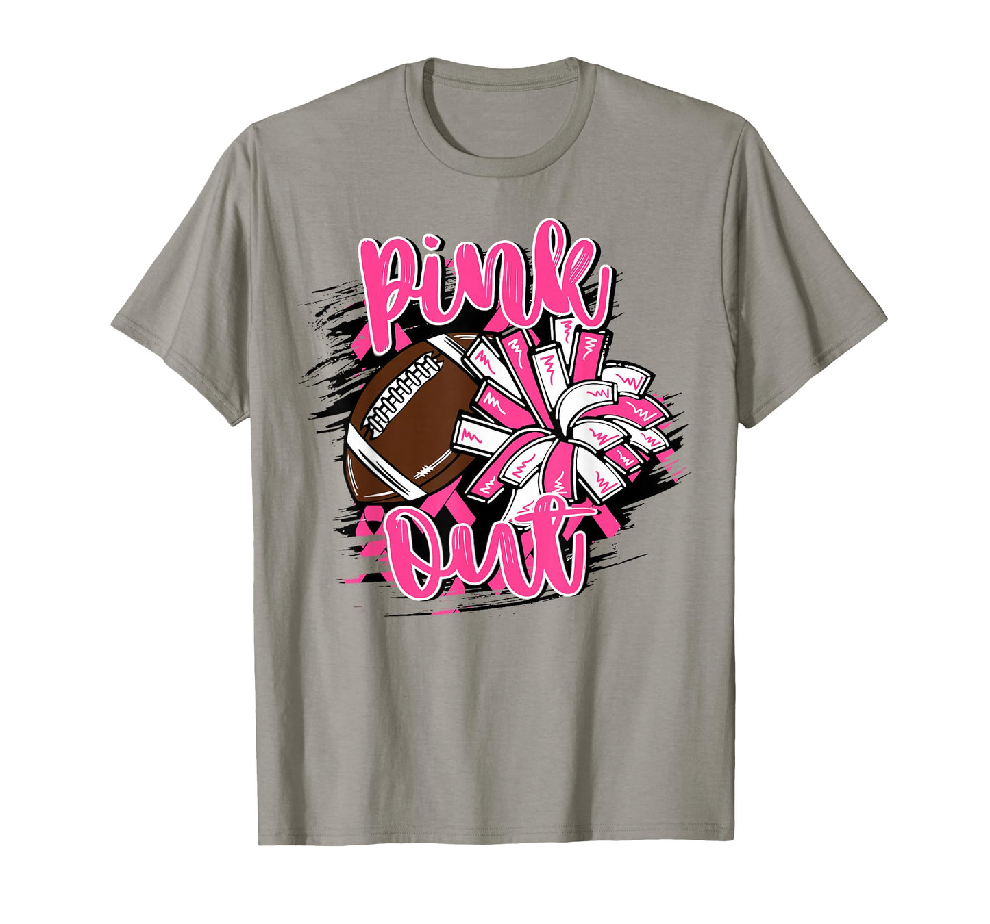 Pink Out Football Breast Cancer Awareness Cheer Mom Mama T-Shirt