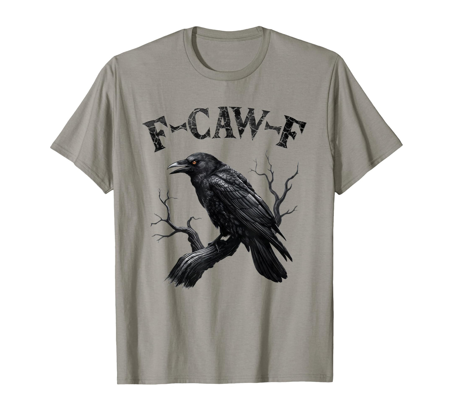 Black Crow, F-Caw-F Funny Black Bird Moon Gothic Adult Humor T-Shirt