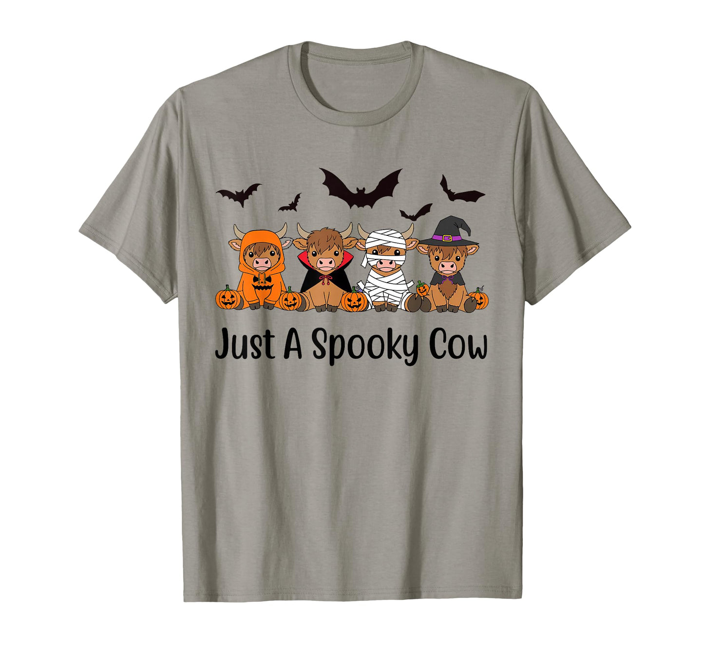 Just A Spooky Halloween Cow Funny Spooky Halloween Highland T-Shirt