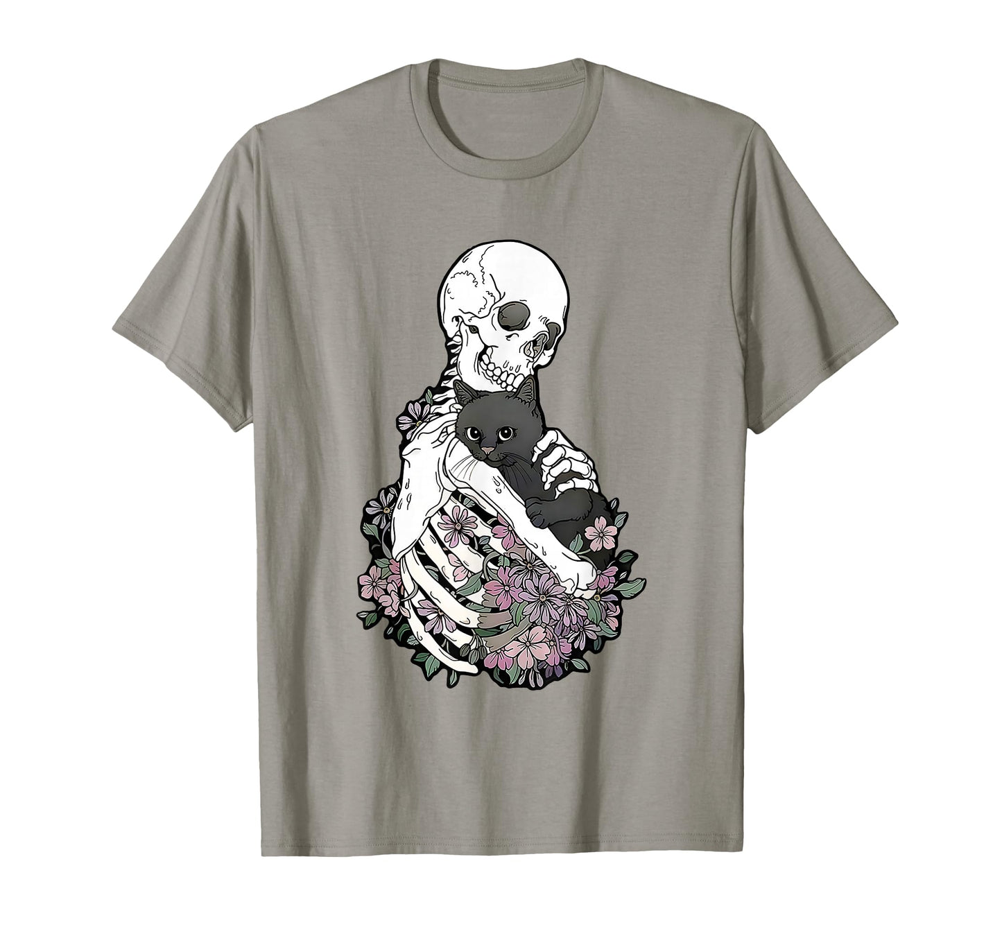 Halloween Skeleton cat Funny T-Shirt