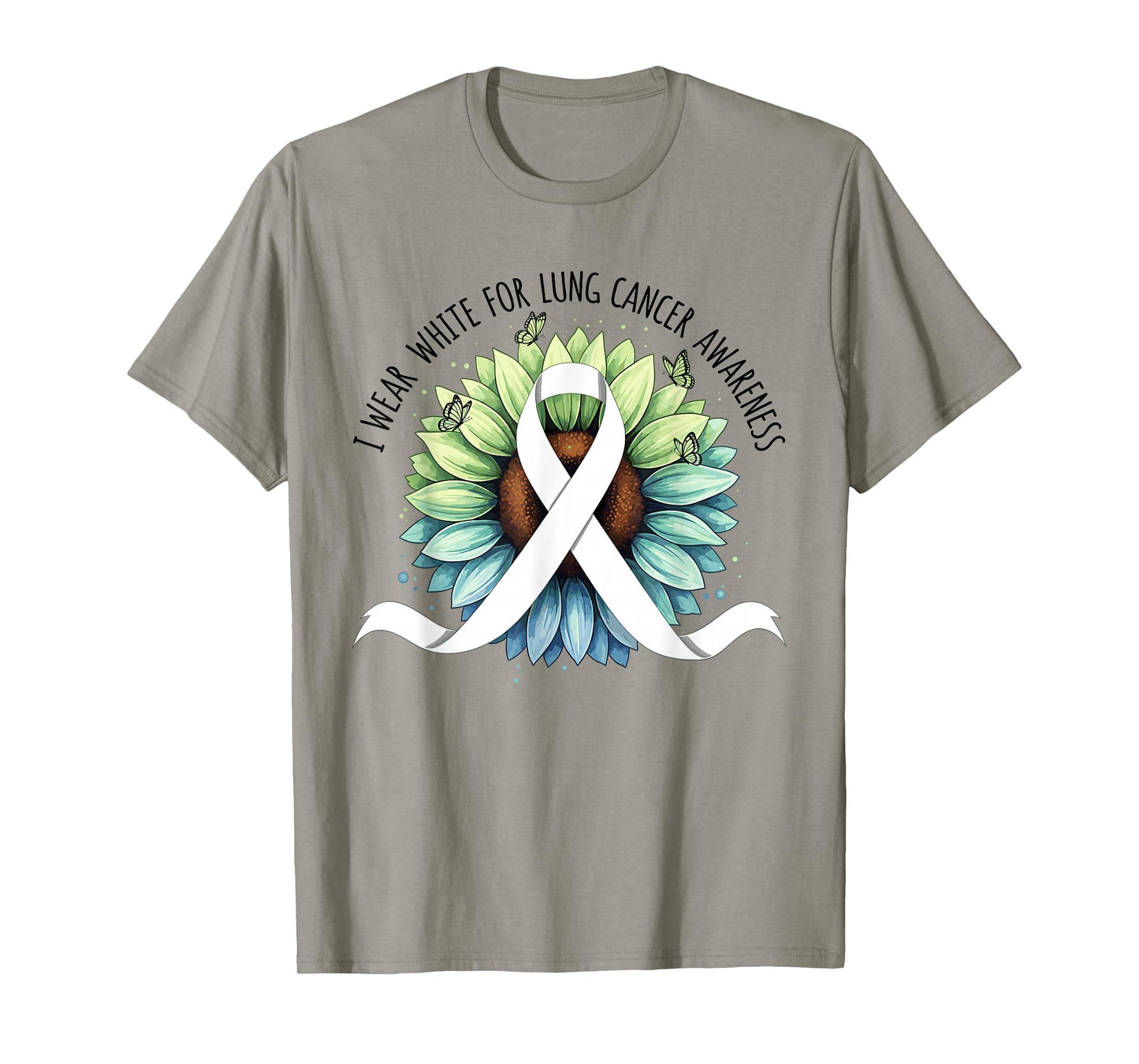 in November We Wear White Lung Cancer Awareness Ribbon T-Shirt