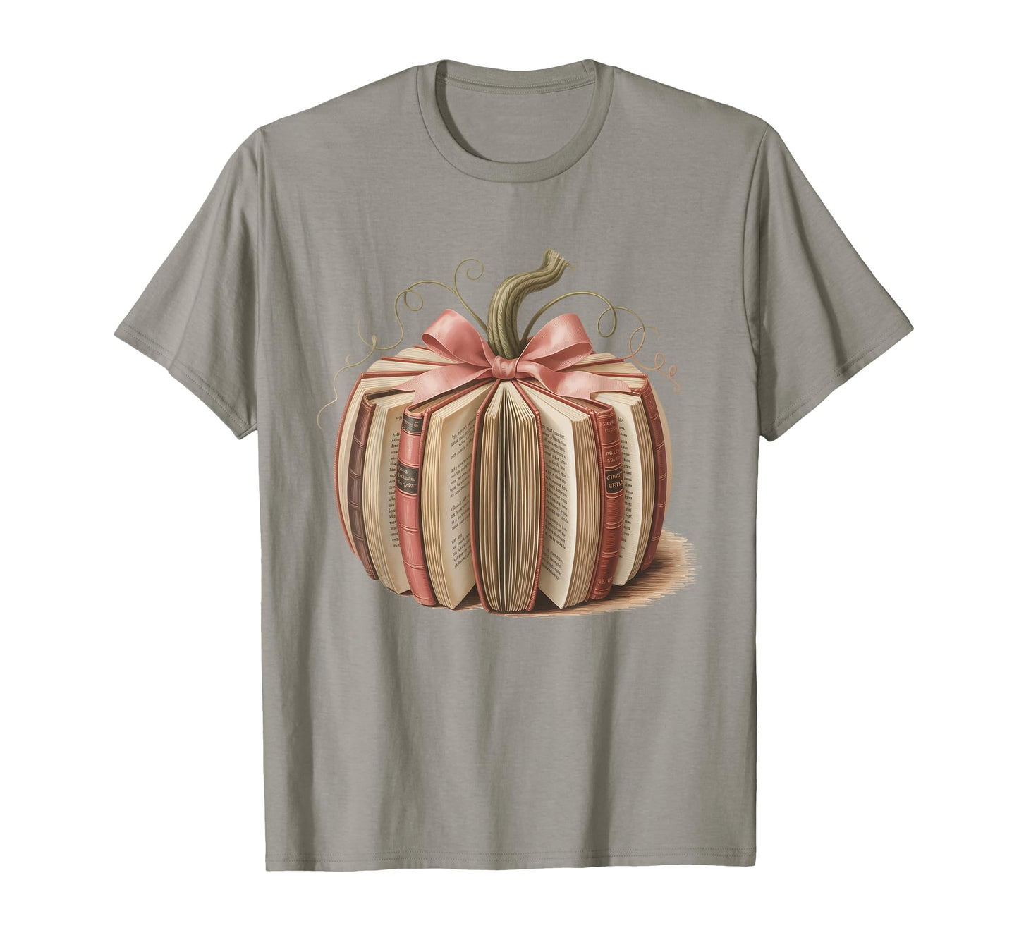Pink Book Pumpkin Reading Breast Cancer Awareness Librarian T-Shirt