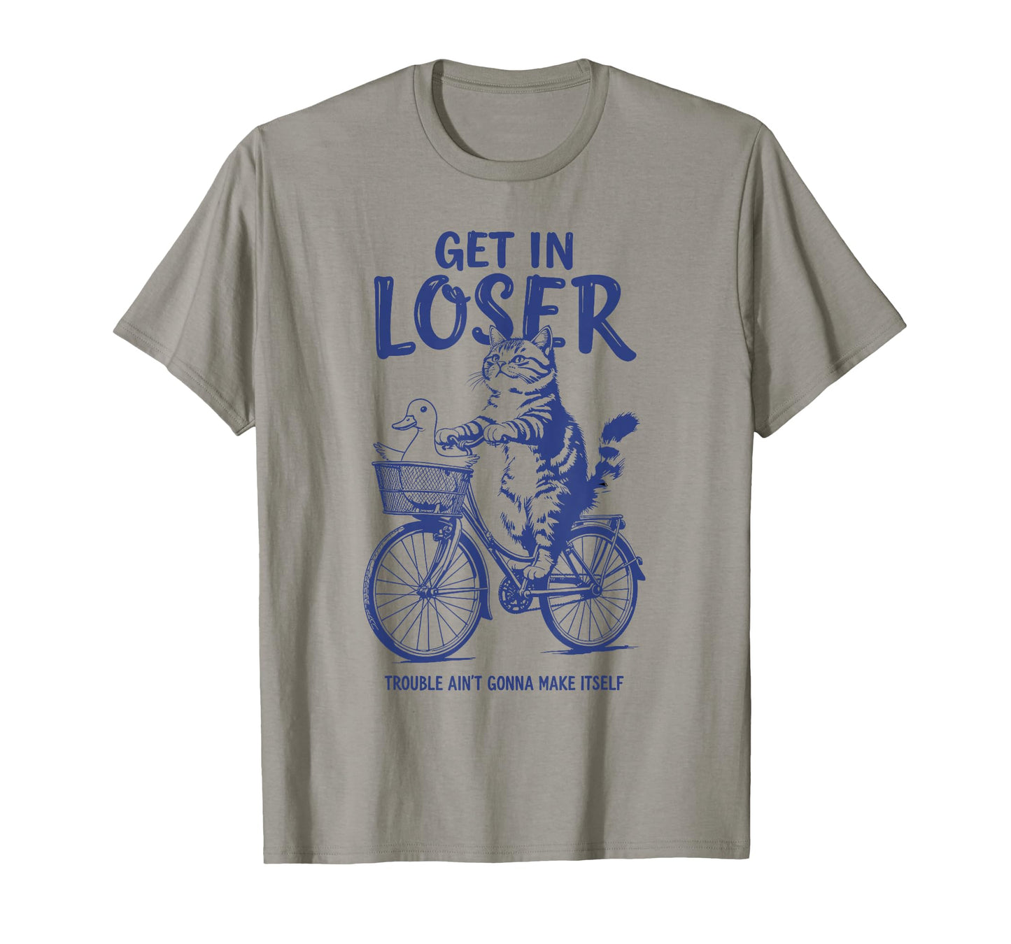 Get in Loser We're Getting Tacos Cool Three Cats Biking T-Shirt