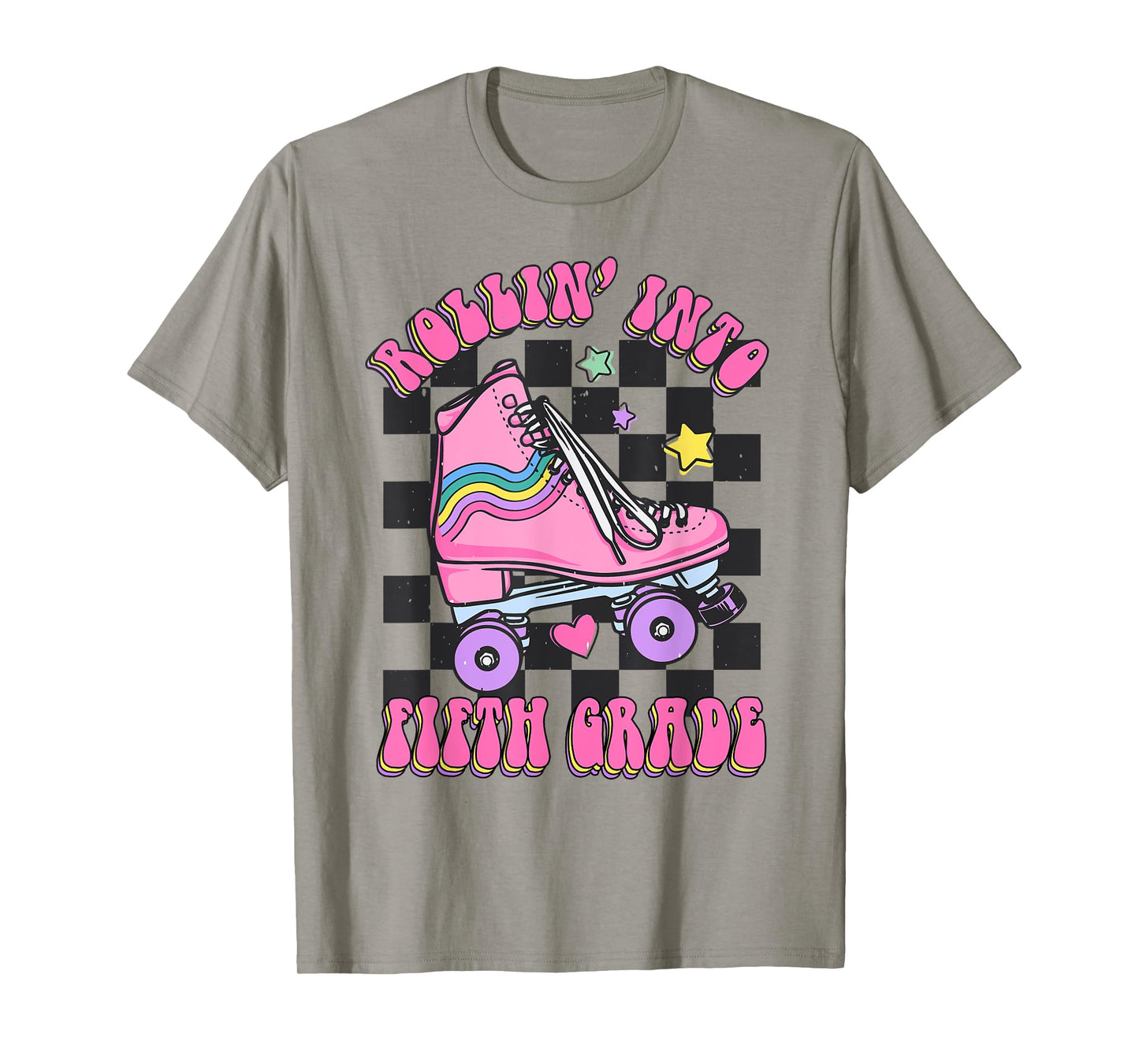 Kids Back To School Skating Rollin Into Fifth 5th Grade T-Shirt