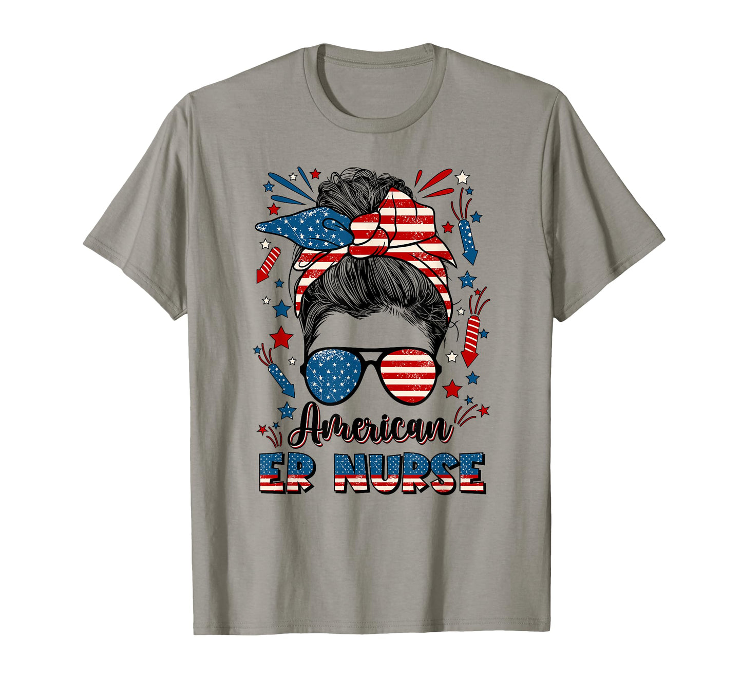 4th Of July Emergency Nurse American Flag ER Nurse T-Shirt