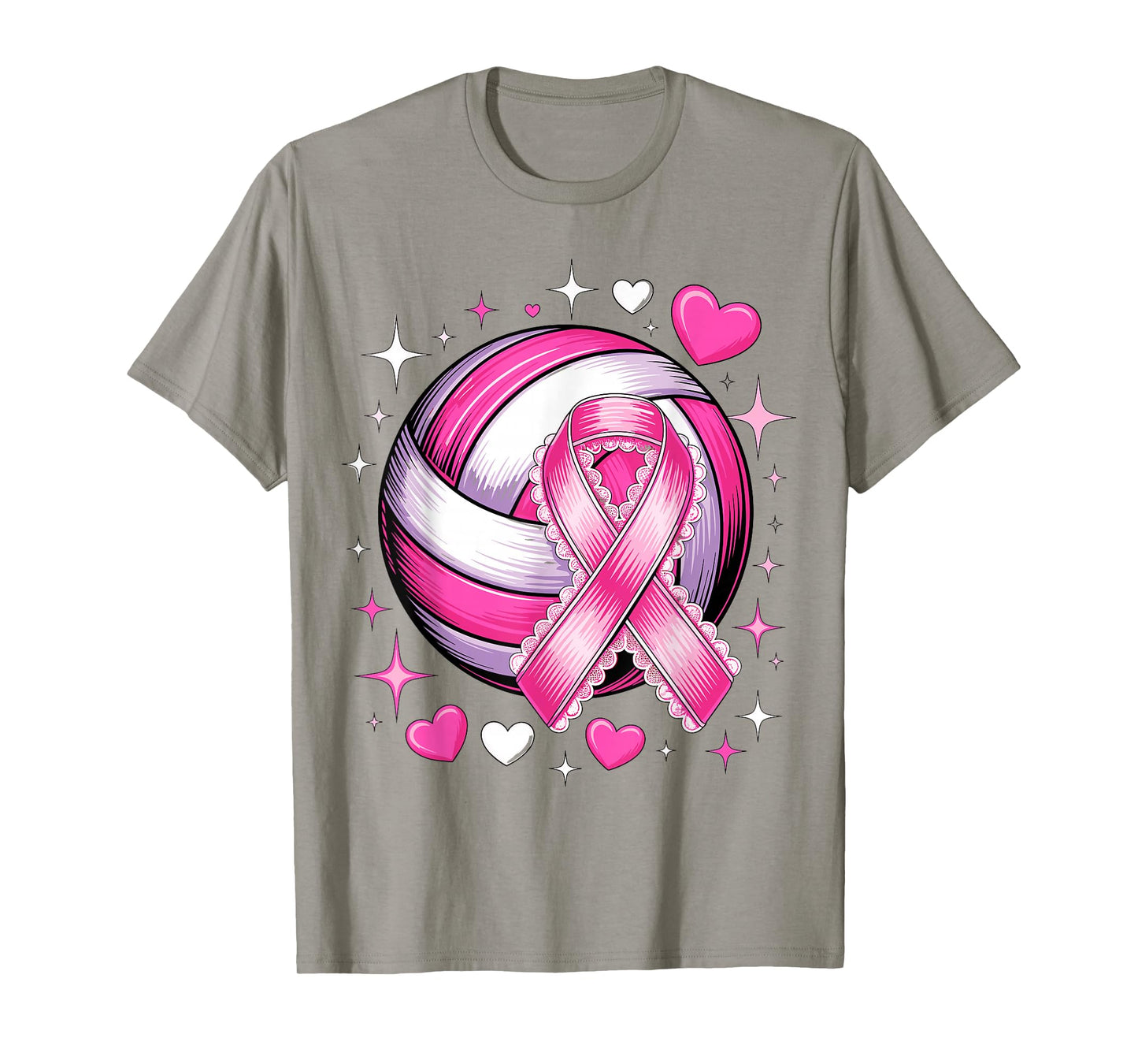 Volleyball Pink Breast Cancer Awareness T-Shirt