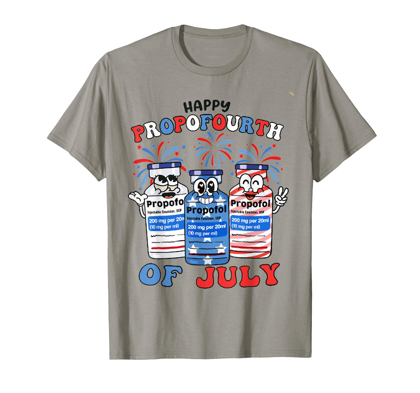 Retro ICU Nurse 4th of July Propofol Intensive Care Unit T-Shirt for Women Men