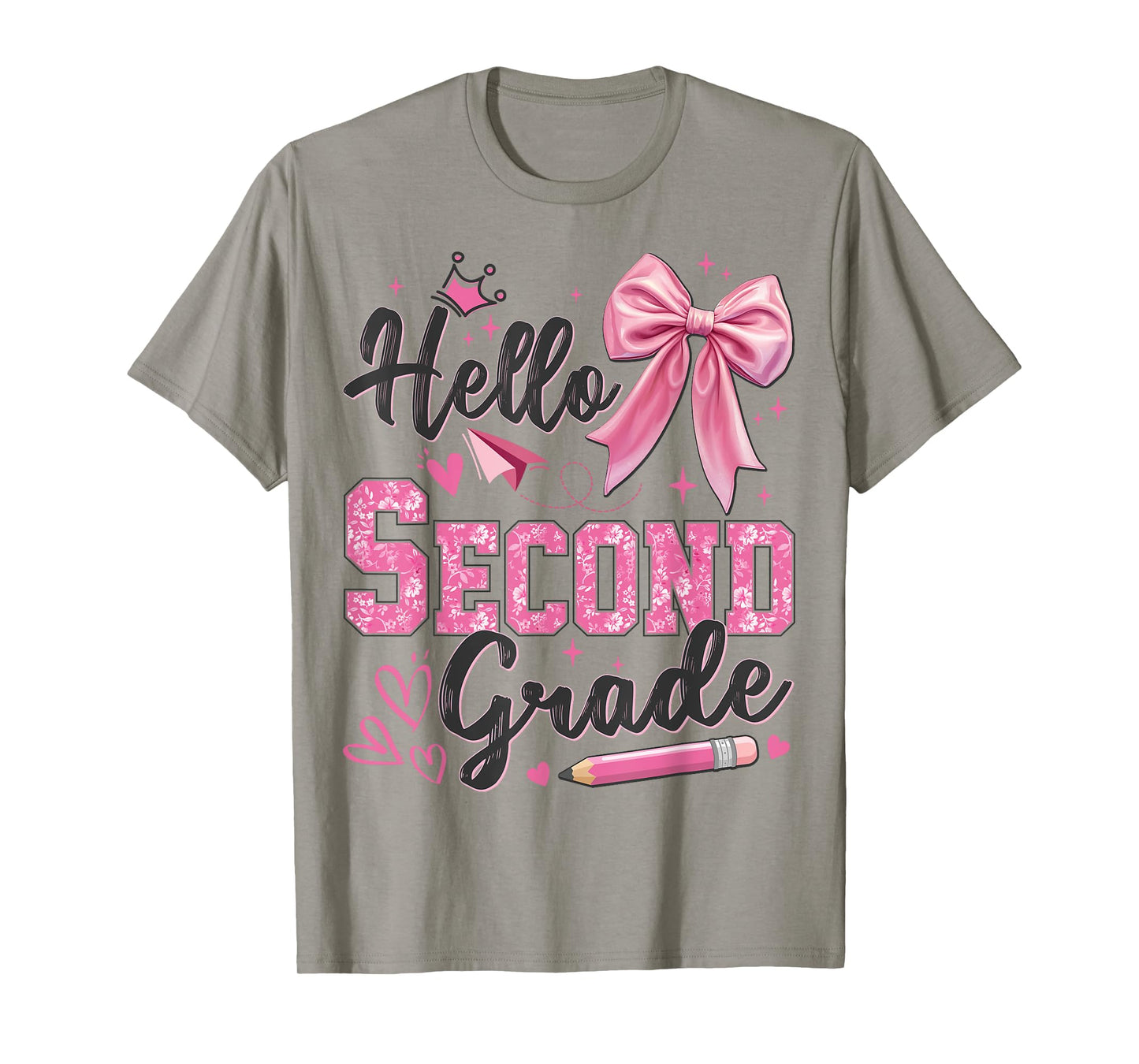 Hello Second Grade First Day Of School Coquette Teacher Girl T-Shirt