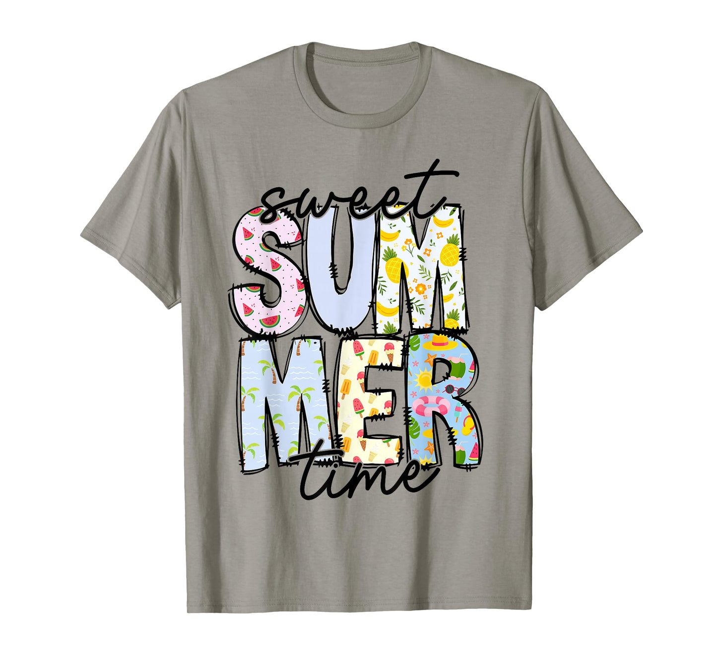 Sweet Summer Time Summer Vibes Women Kids Funny Beach Vacay T-Shirt