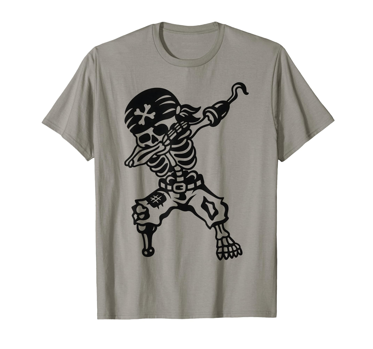 Dabbing Pirate Skeleton Spooky Costume Funny Halloween T-Shirt