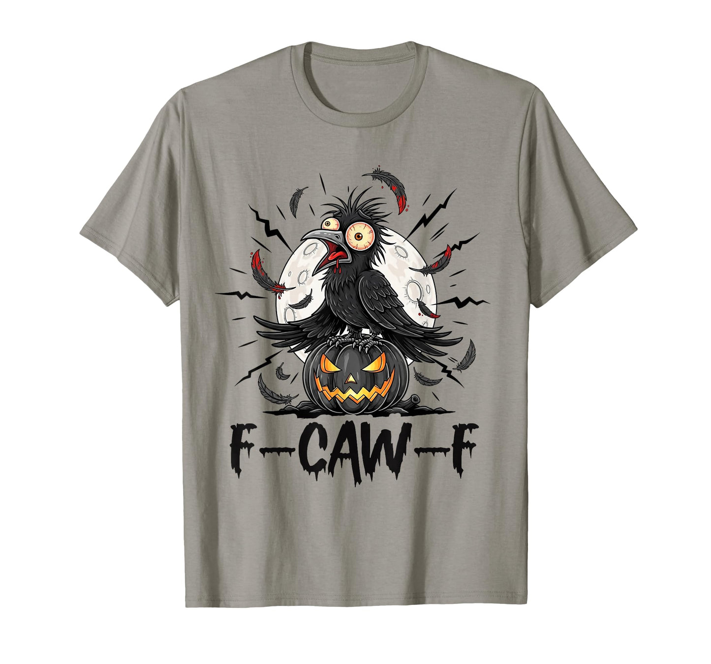 Black Crow, F-Caw-F Funny Black Bird Moon Gothic Adult Humor T-Shirt
