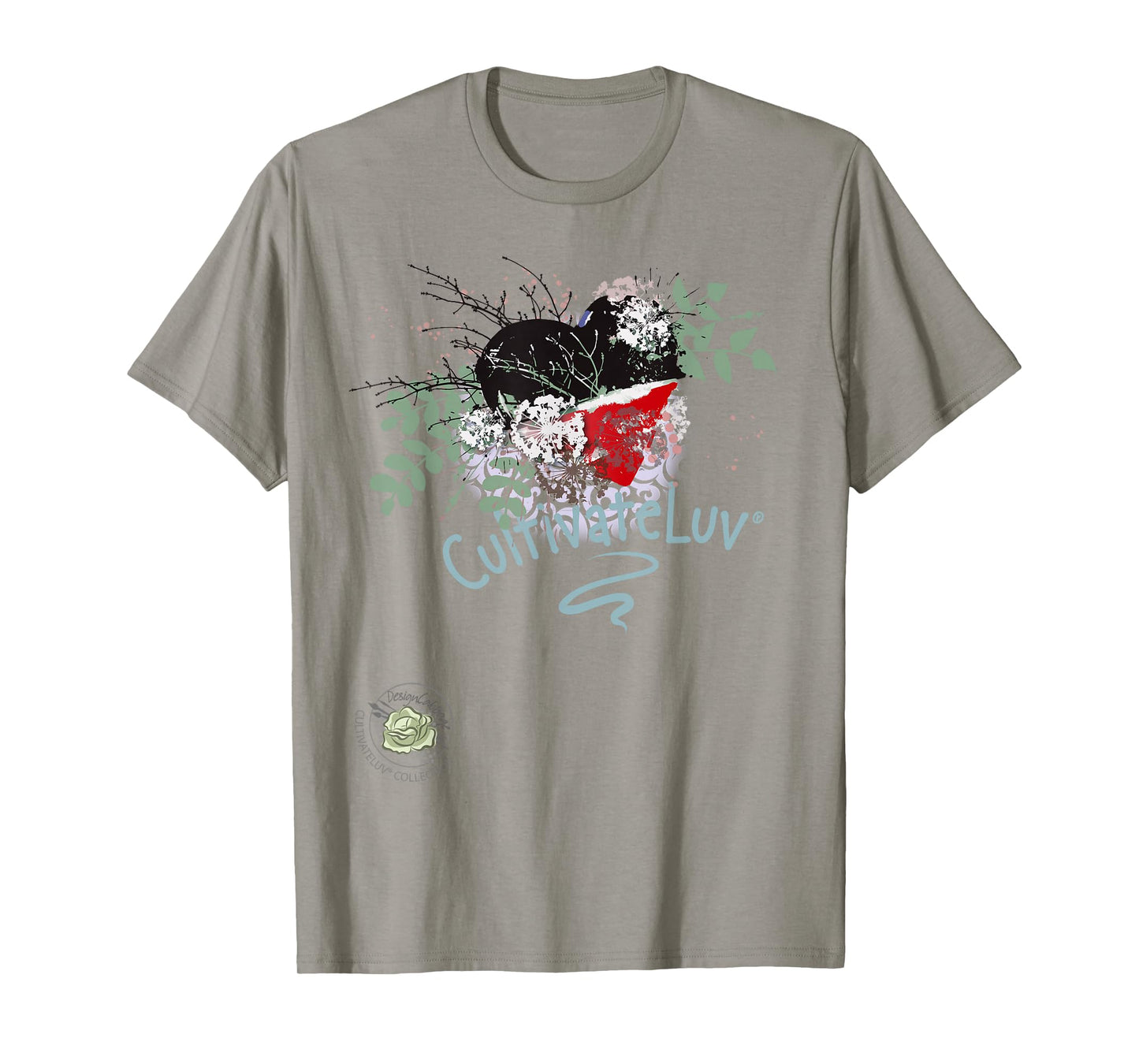 Garden Heart Anytime Valentine Art Graphic T-Shirt