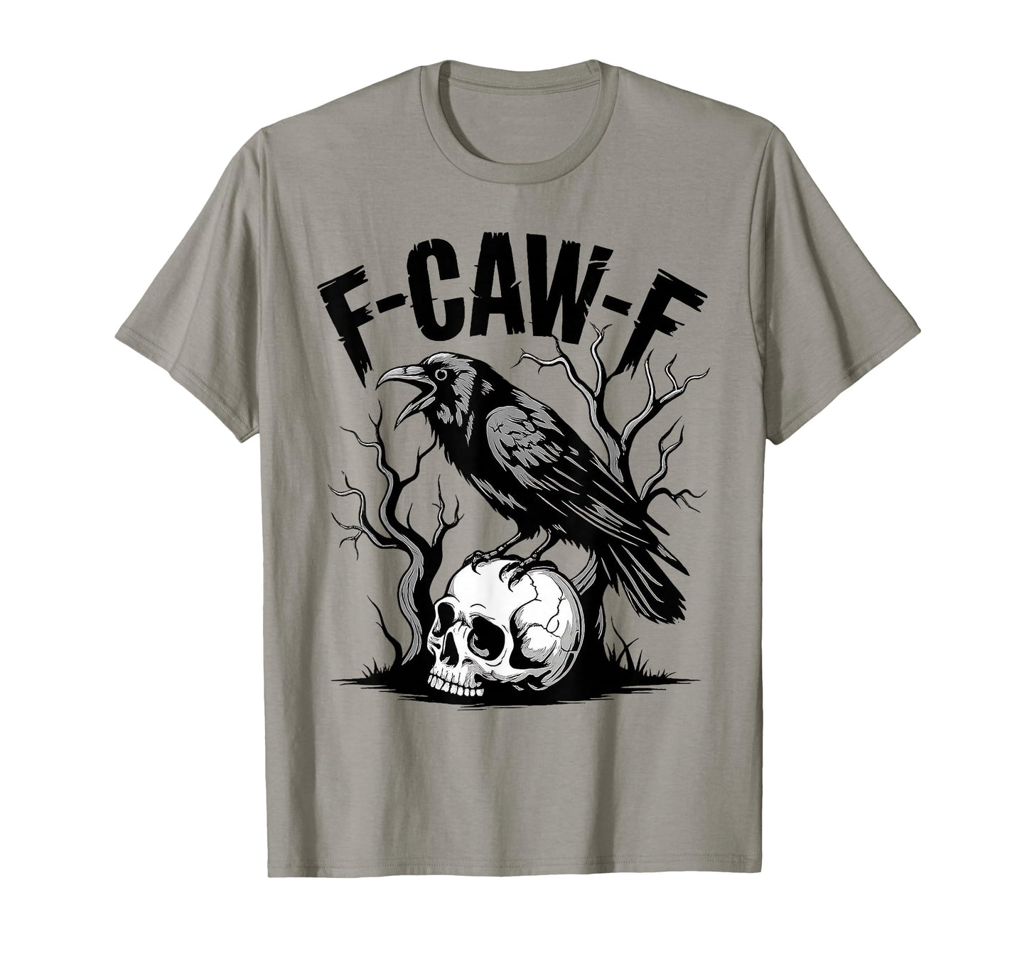 Black Crow, F-Caw-F Funny Black Bird Moon Gothic Adult Humor T-Shirt
