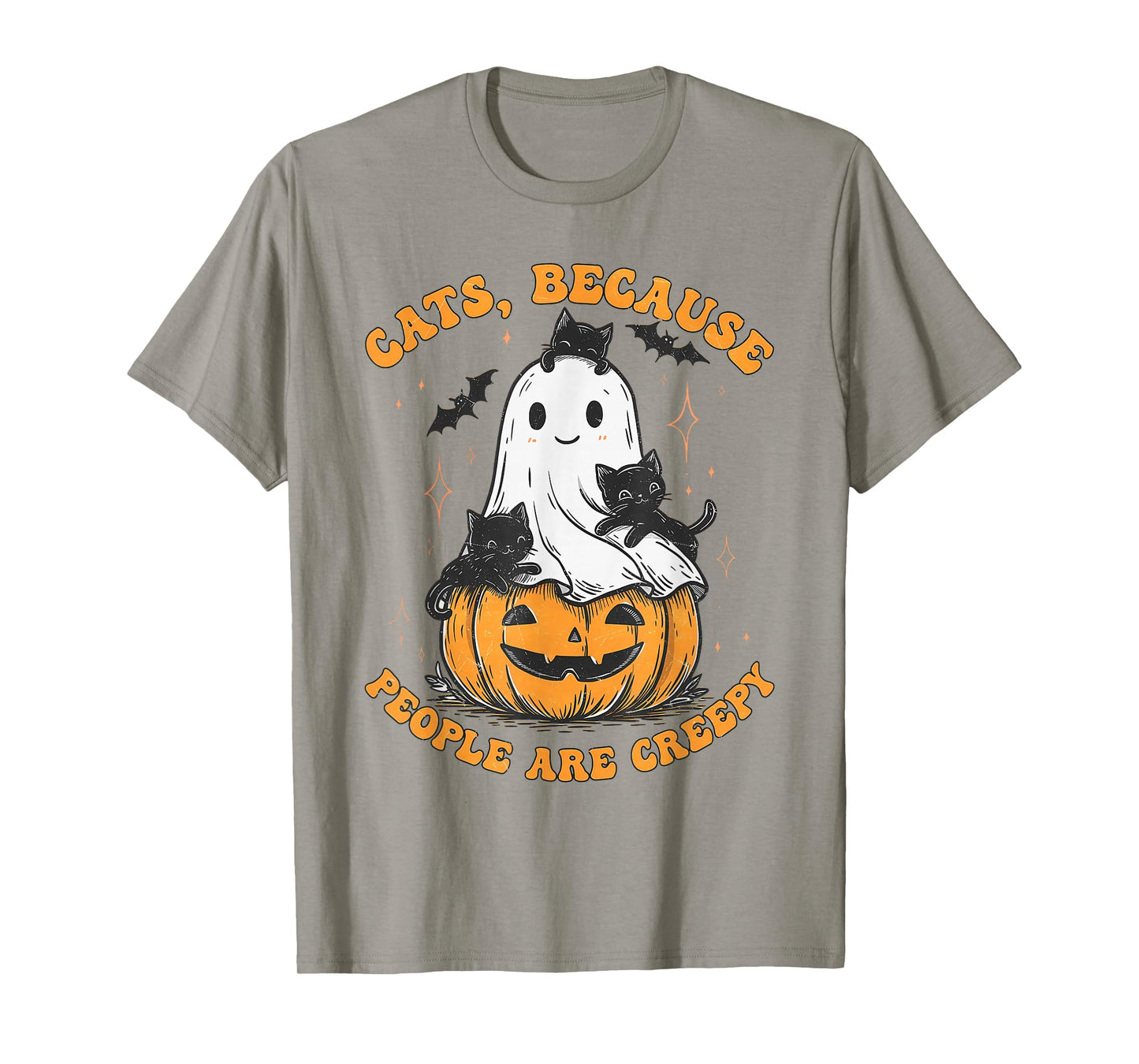 Cats Because People are Creepy Ghost Halloween Cat Mom Kids T-Shirt