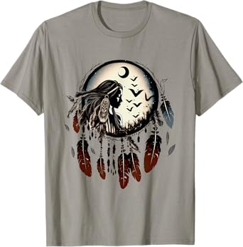 Dream catcher, shaman, woman power, moon, feathers, mandala T-Shirt