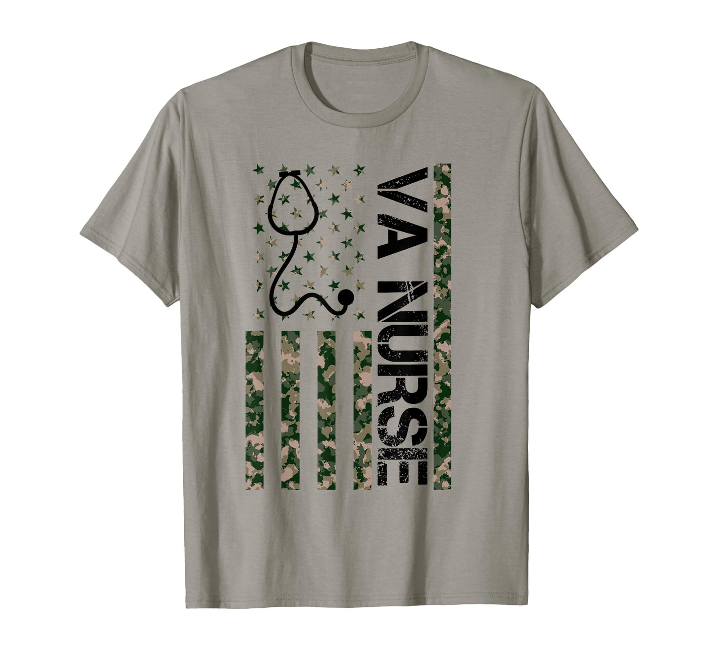 VA Nurse Camouflage American Flag Patriotic Nurse Week 2024 T-Shirt