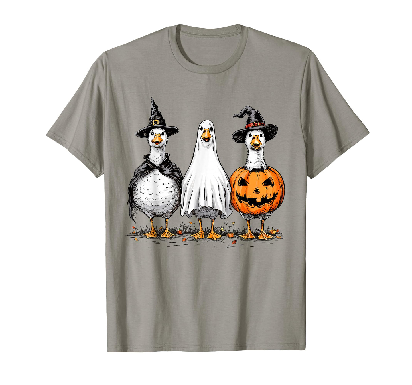 Halloween Goose Witch Ghost Pumpkin Skeleton Spooky Costume T-Shirt