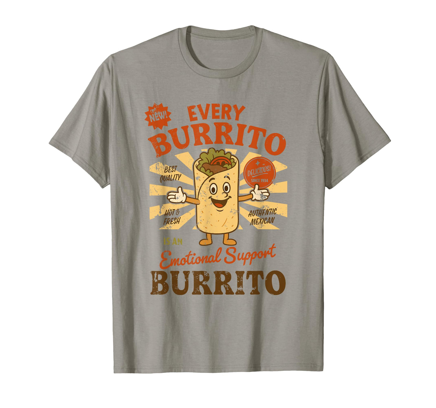 Every Burrito is an Emotional Support Burrito Funny Mexican T-Shirt