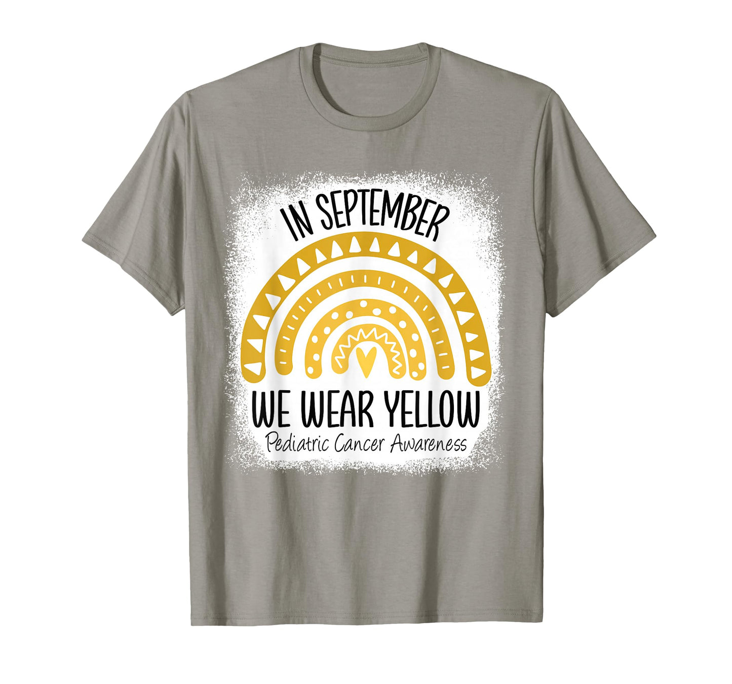 Rainbow September We Wear Yellow Pediatric Cancer Awareness T-Shirt